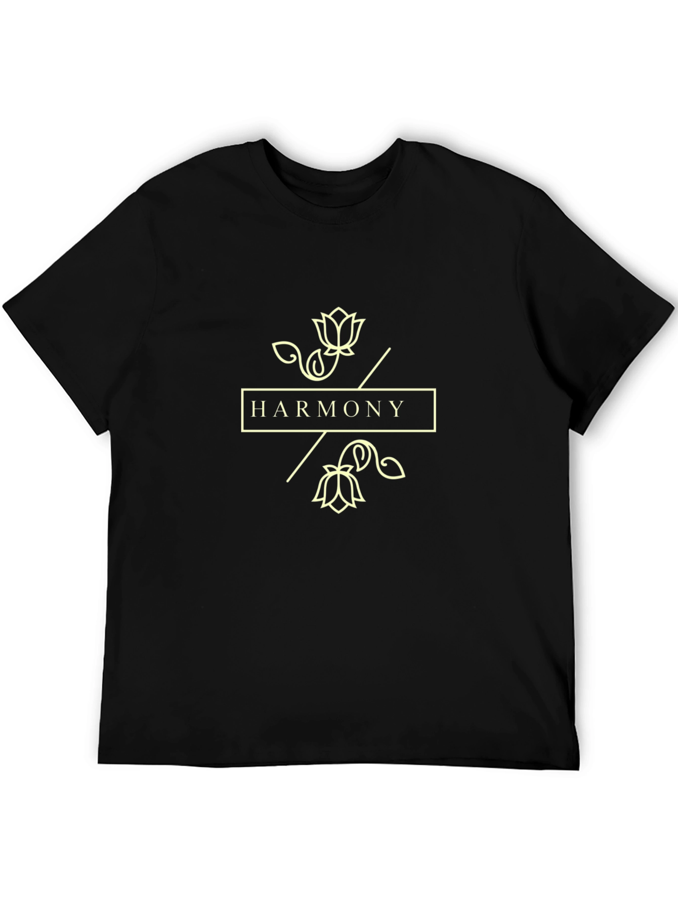 Harmony Lotus Graphic Tee - Stylish Black T-Shirt
