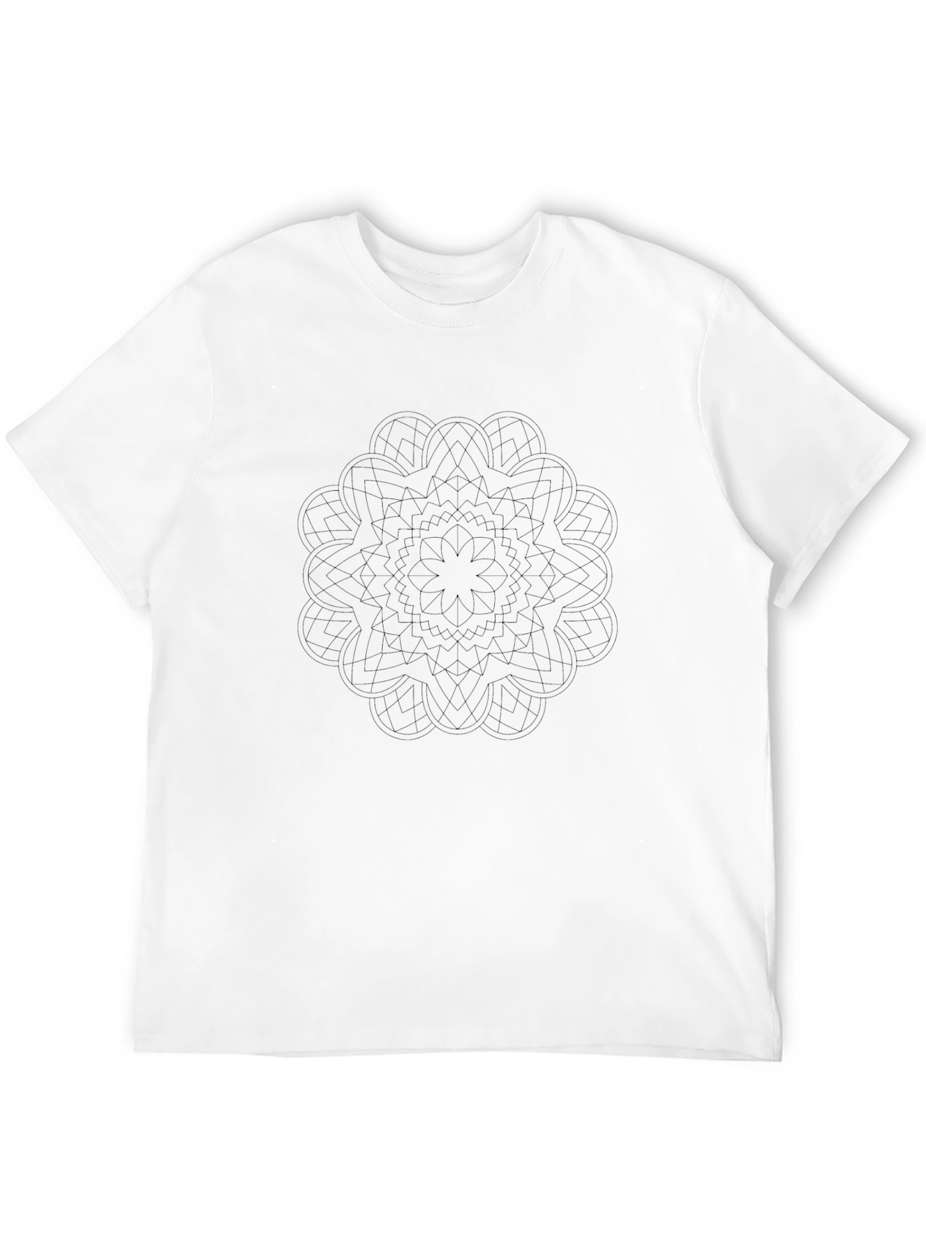 Geometric Mandala Tee - Stylish Black T-Shirt