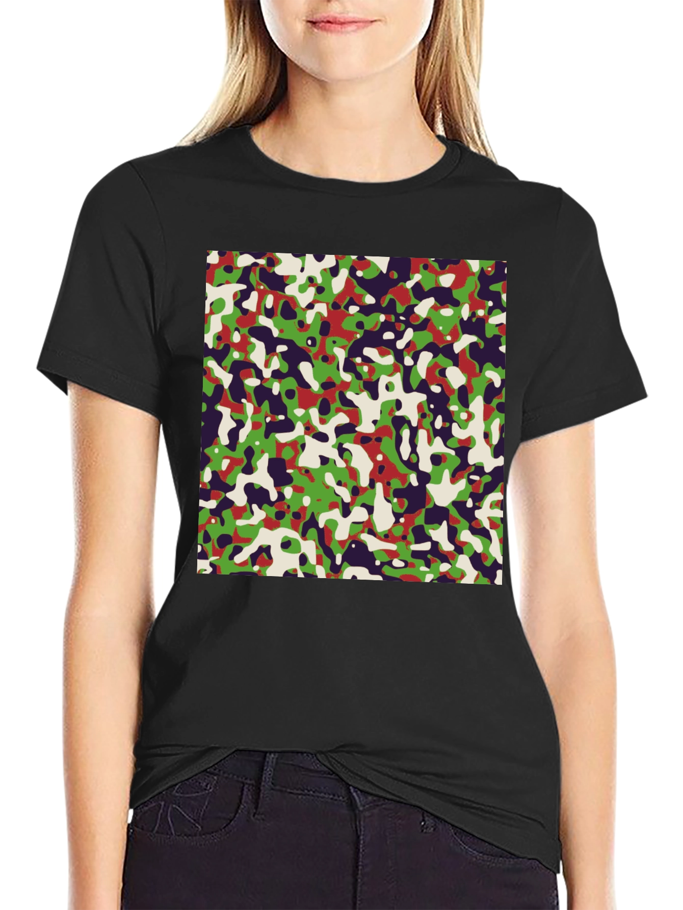 Abstract Camo Graphic Tee - Modern Urban Style