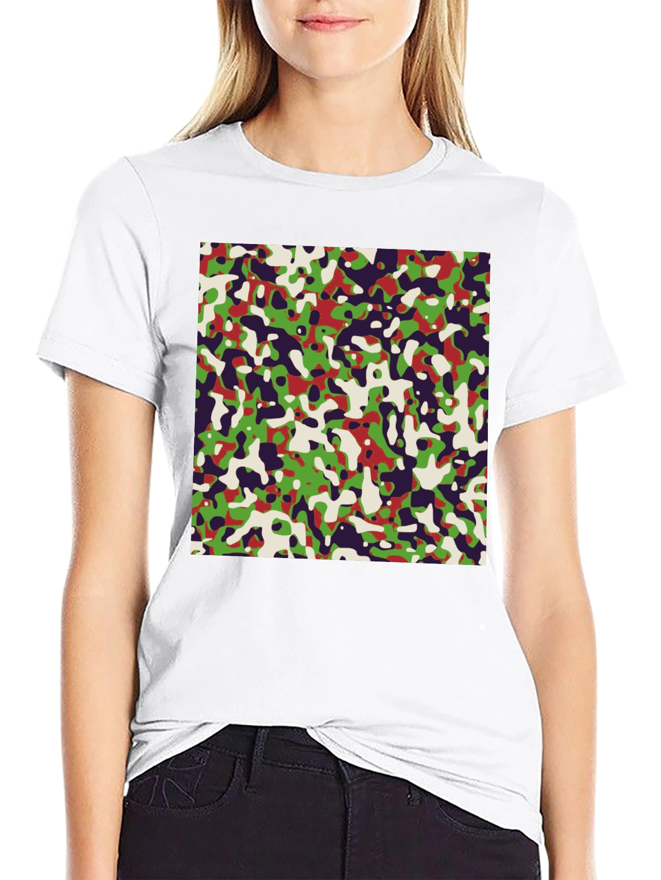 Abstract Camo Graphic Tee - Modern Urban Style