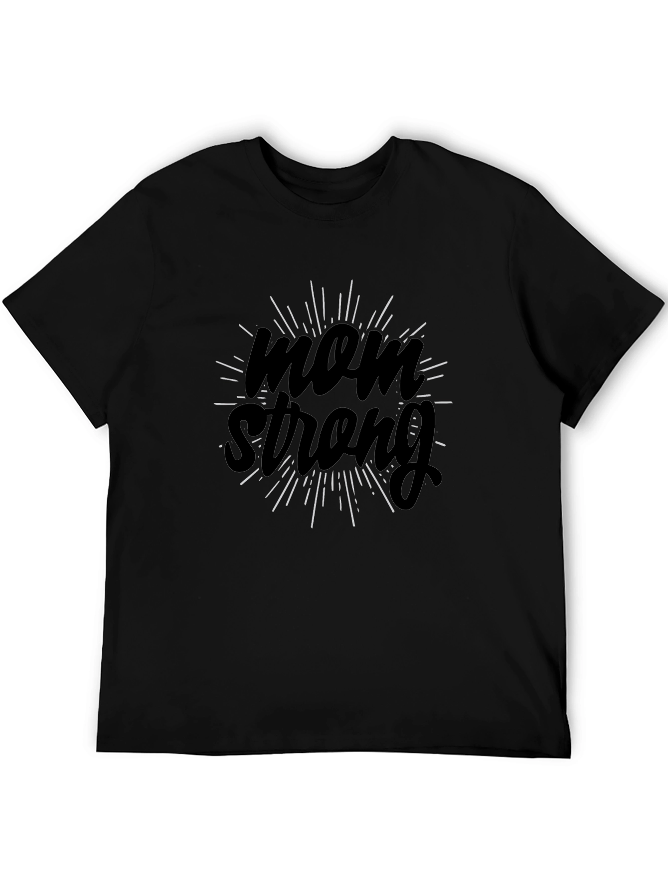Mom Strong Graphic T-Shirt - Black Cotton Blend