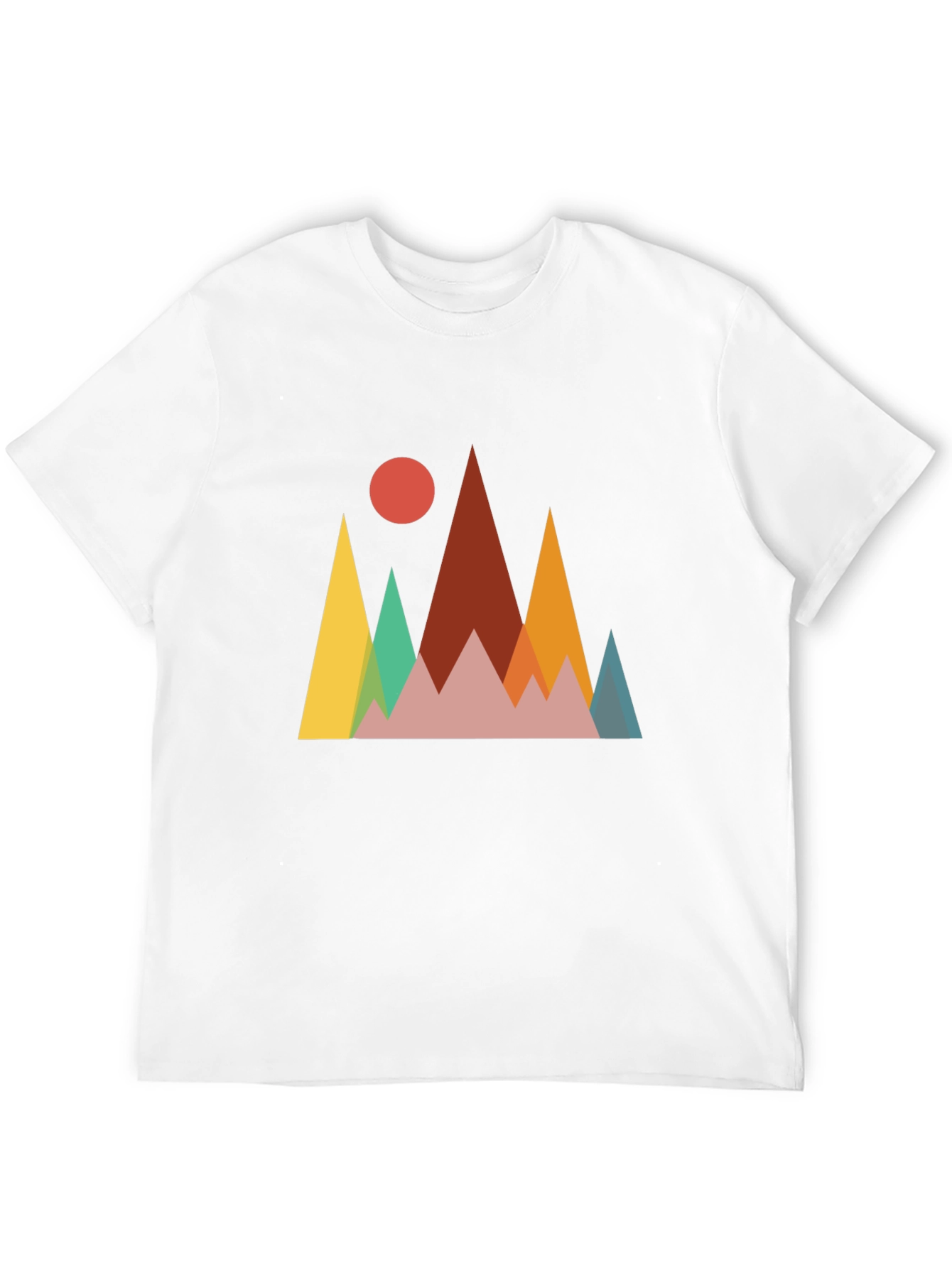 Geometric Mountainscape Graphic Tee - Black
