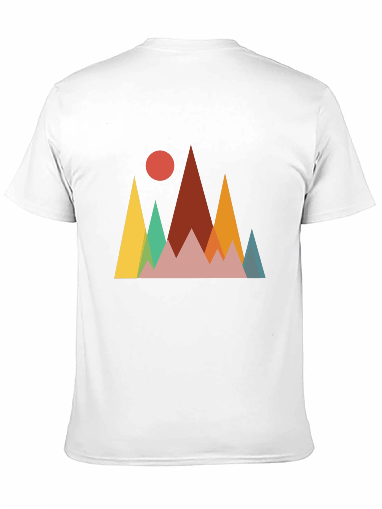 Geometric Mountainscape Graphic Tee - Black