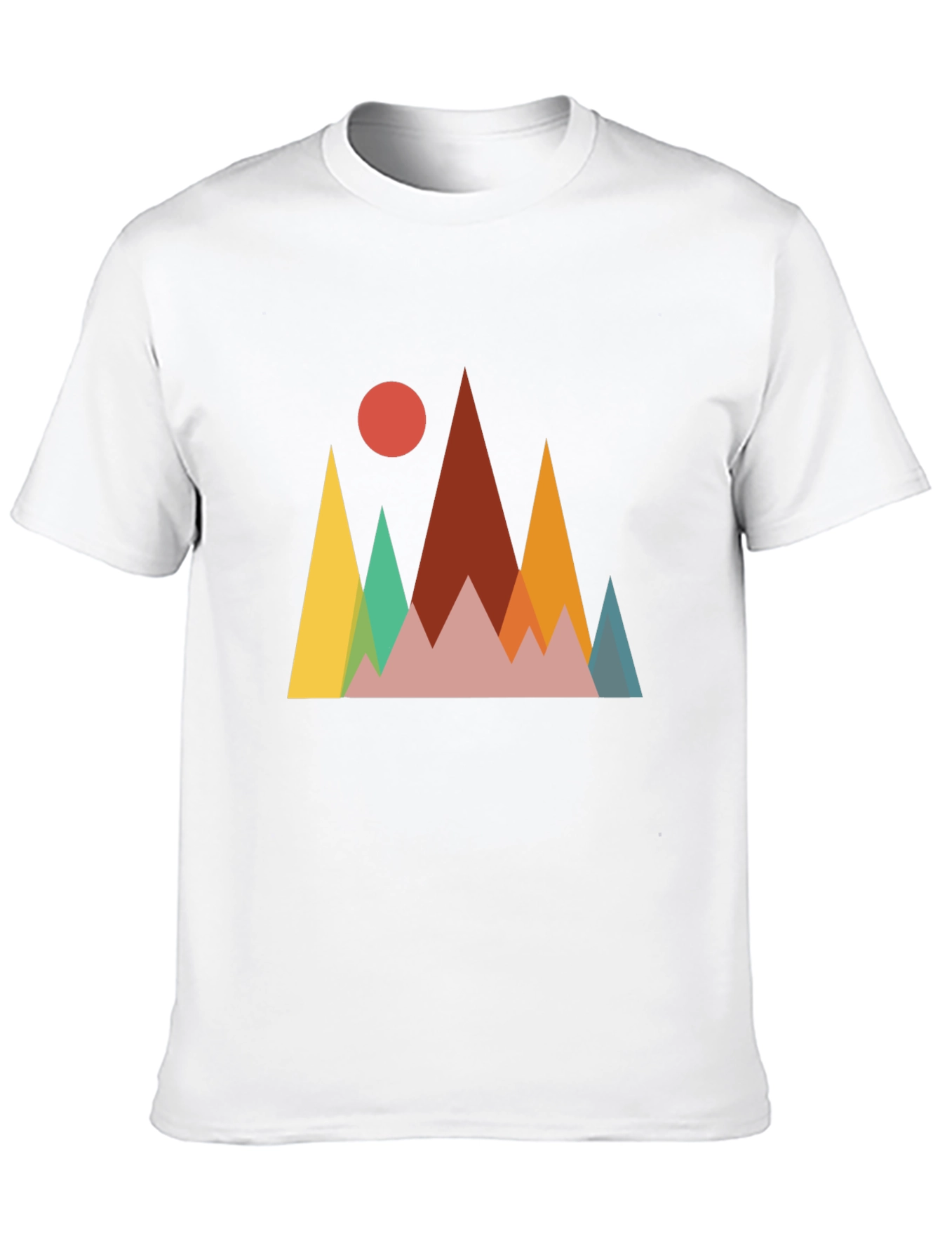 Geometric Mountainscape Graphic Tee - Black