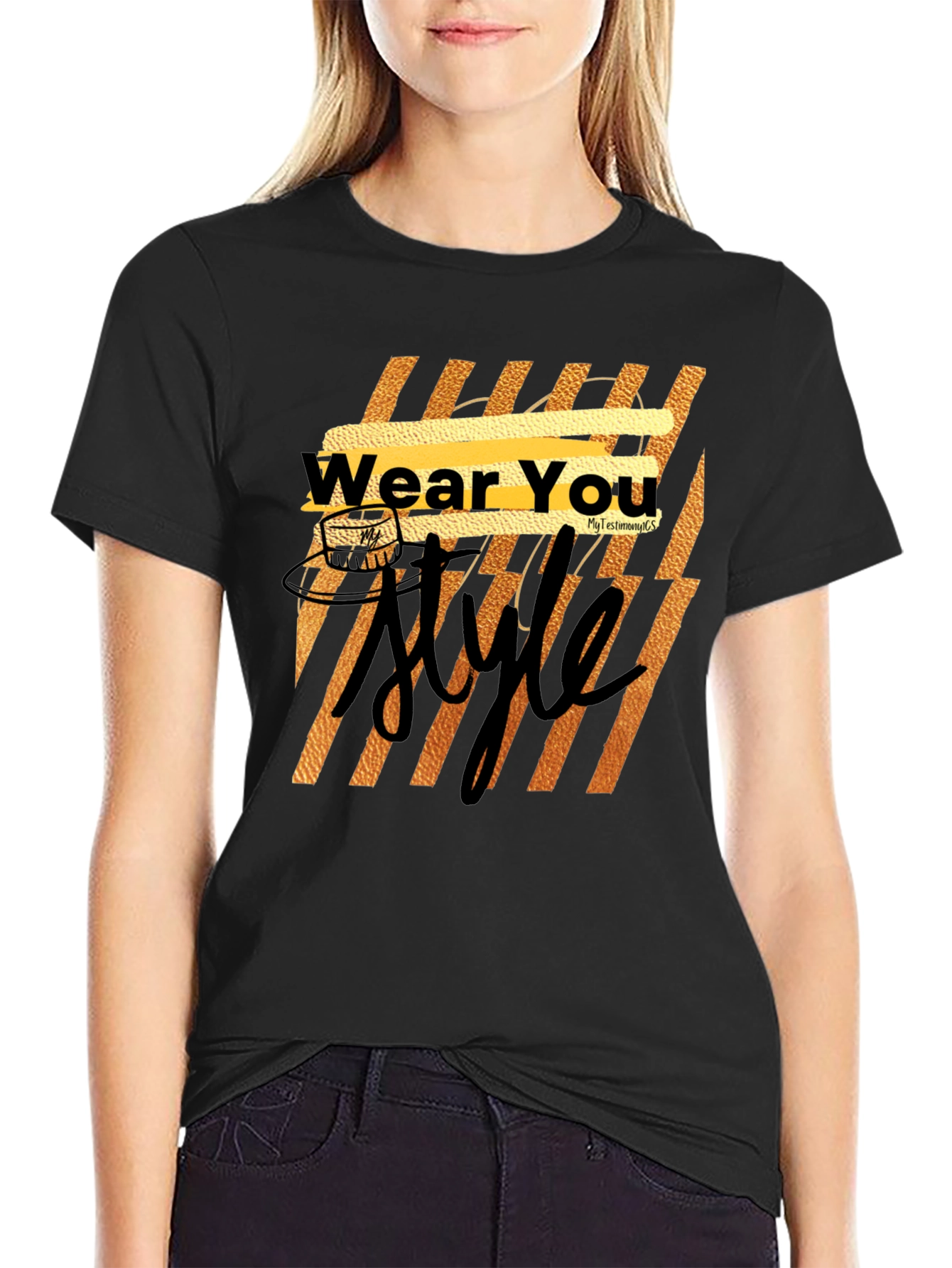 Wear You Style Black Graphic Tee