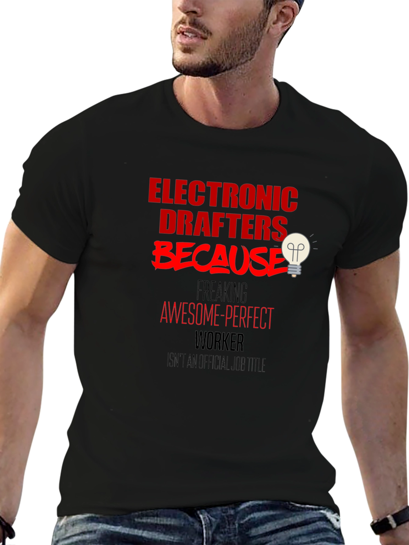 Electronic Drafters Awesome Worker Black T-Shirt