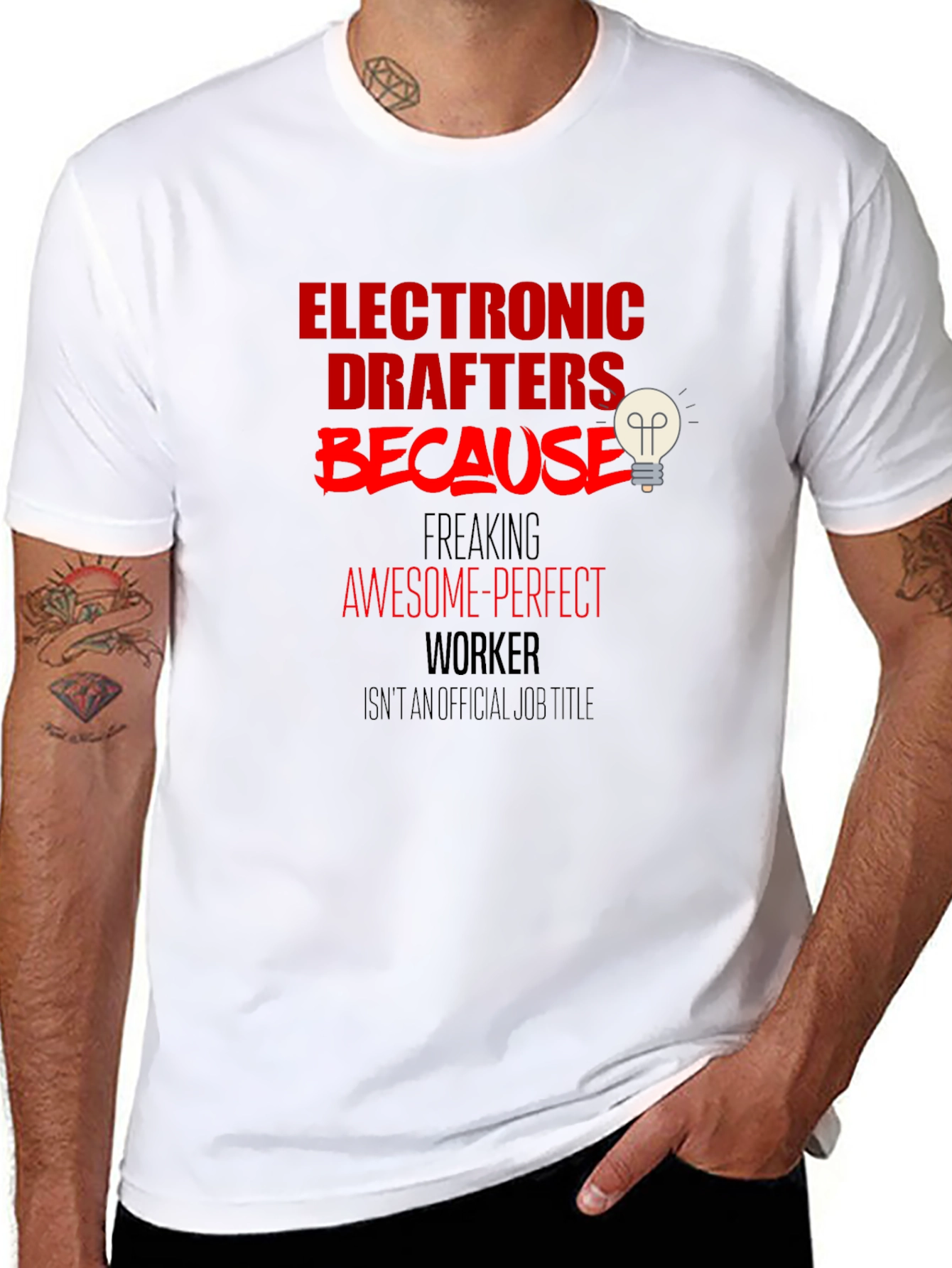 Electronic Drafters Awesome Worker Black T-Shirt