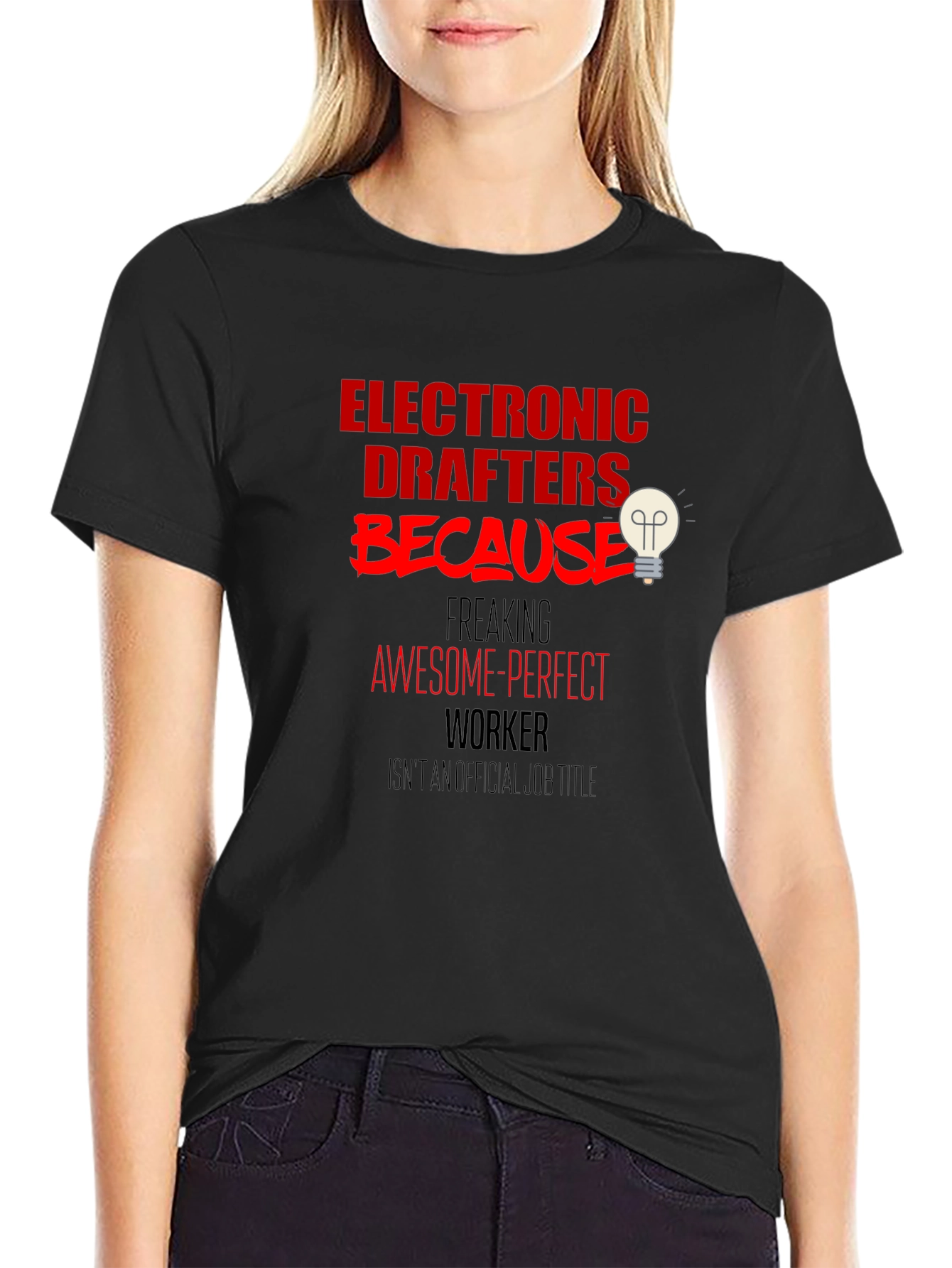 Electronic Drafters Awesome Worker Black T-Shirt