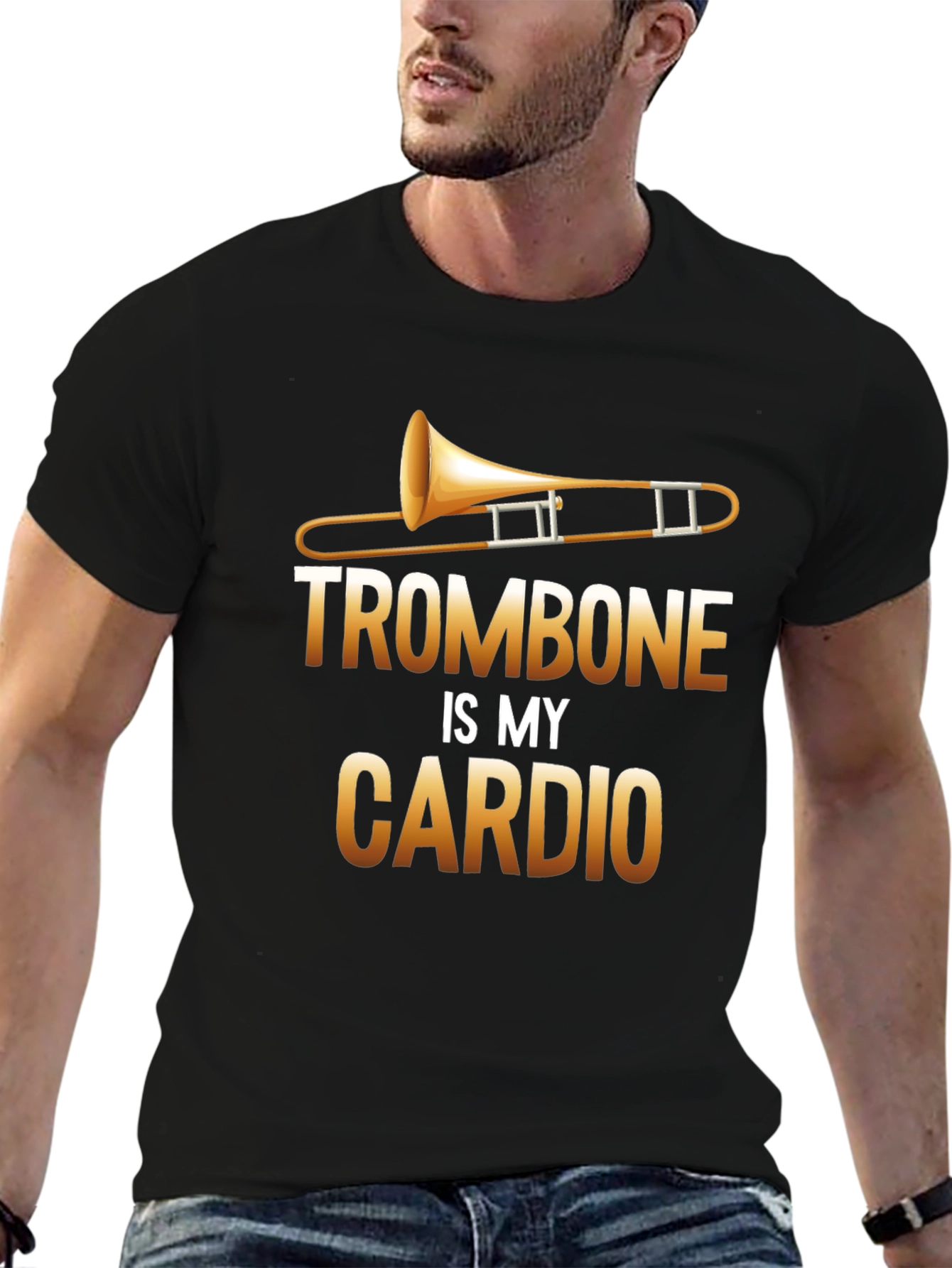 Trombone is My Cardio Black T-Shirt