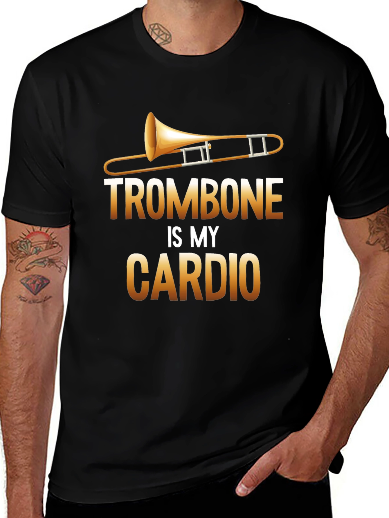 Trombone is My Cardio Black T-Shirt