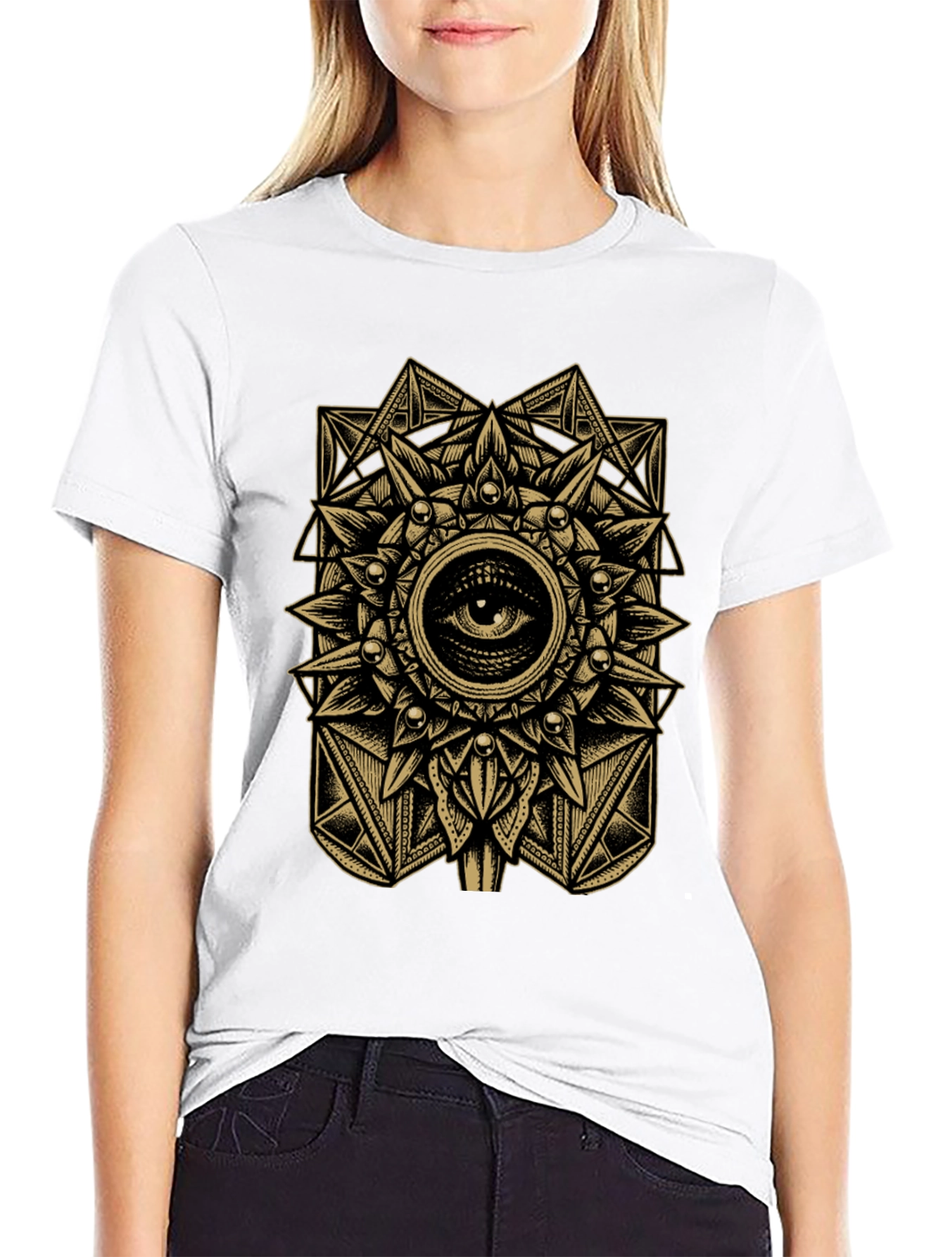 Mystic Eye Mandala Graphic Tee - Black