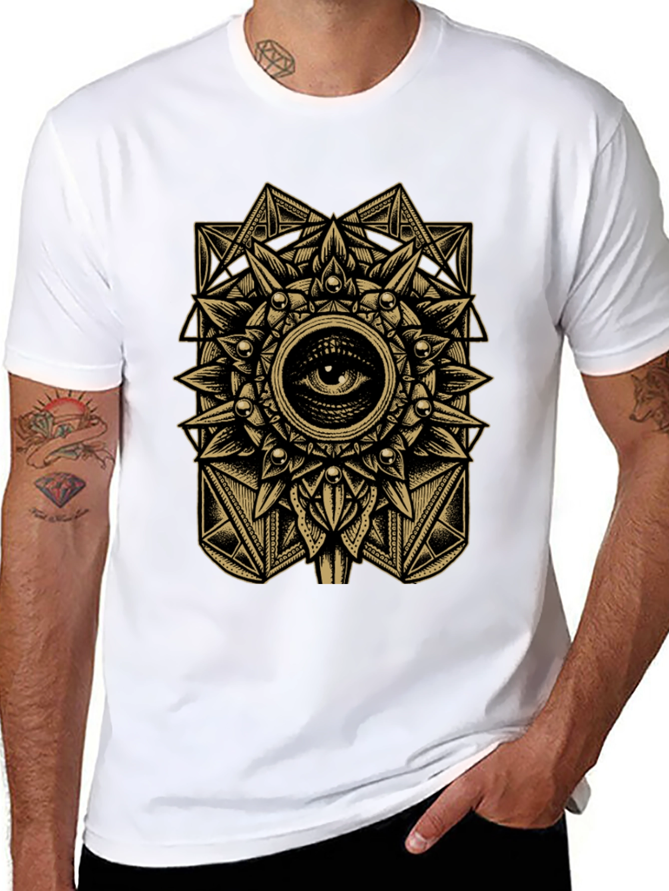 Mystic Eye Mandala Graphic Tee - Black