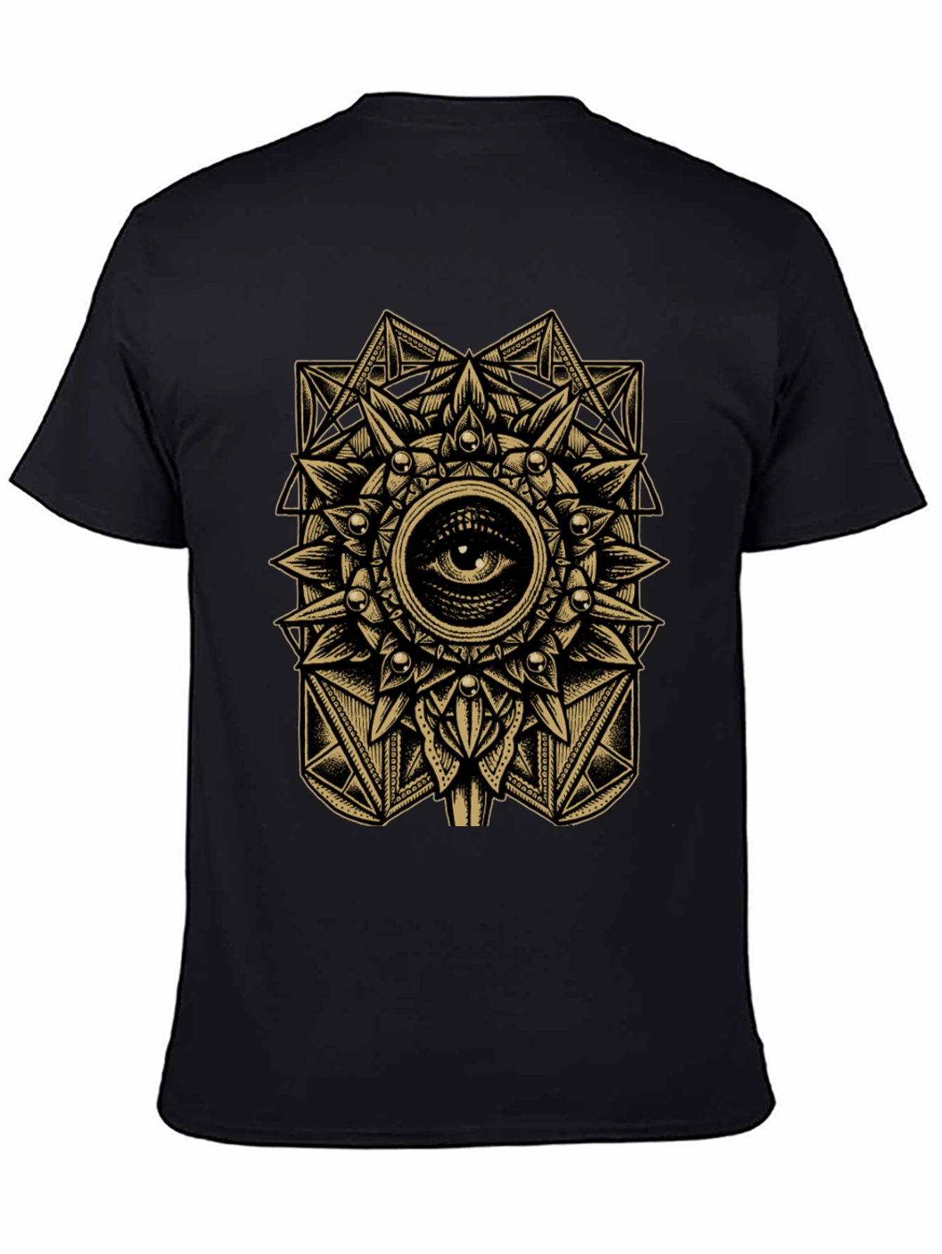 Mystic Eye Mandala Graphic Tee - Black