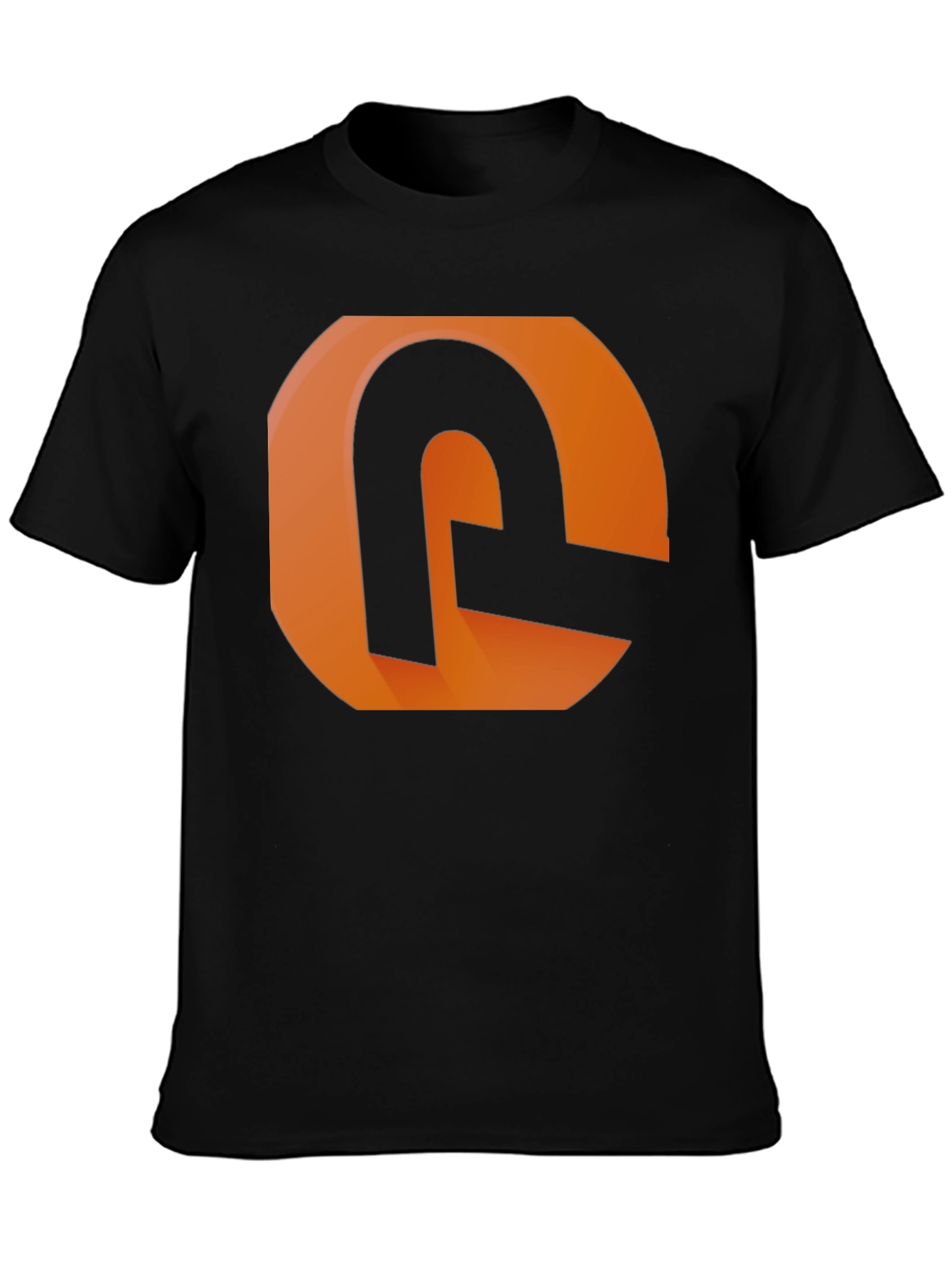 Modern Graphic Tee - Orange and Black Design