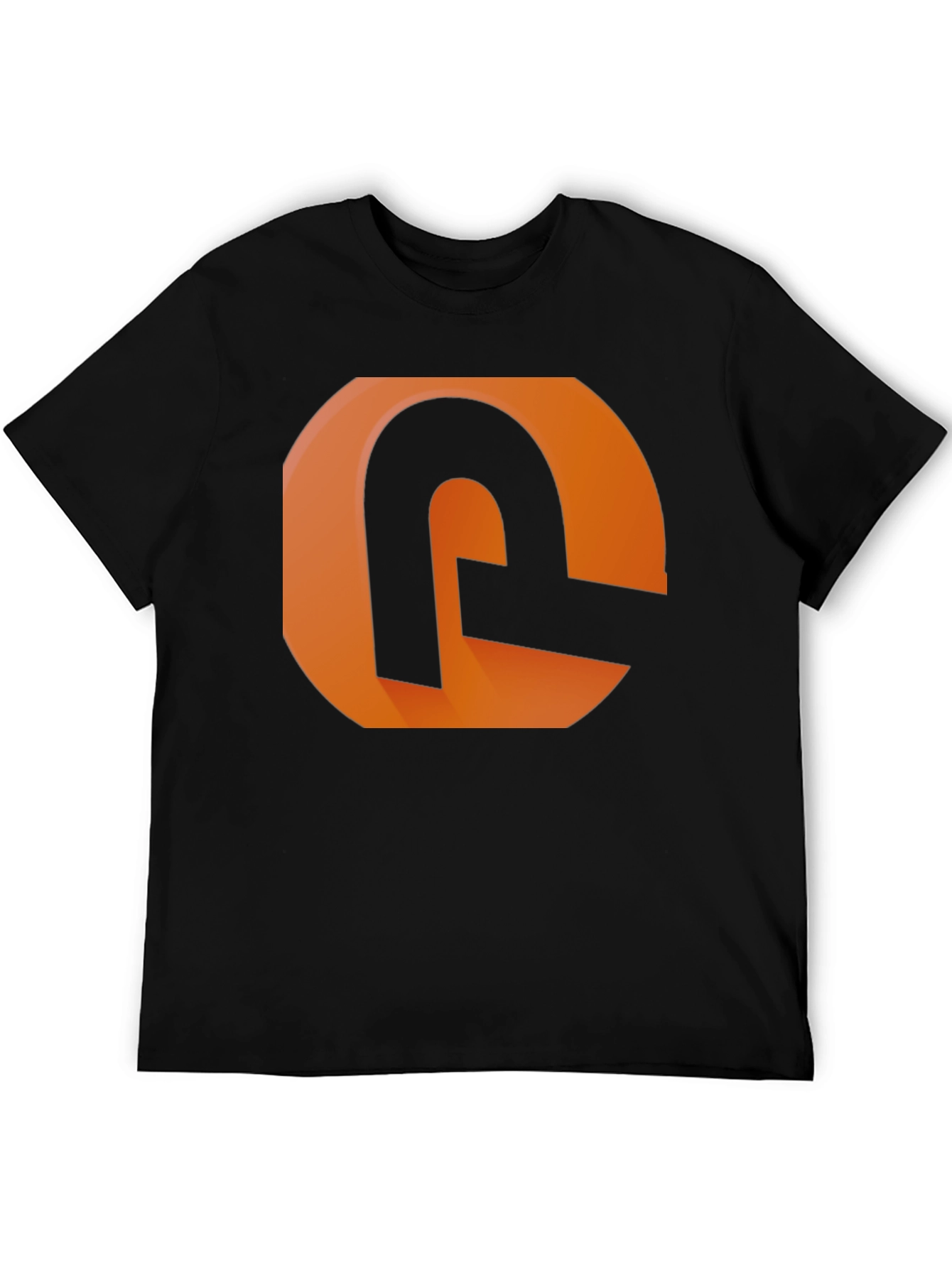 Modern Graphic Tee - Orange and Black Design
