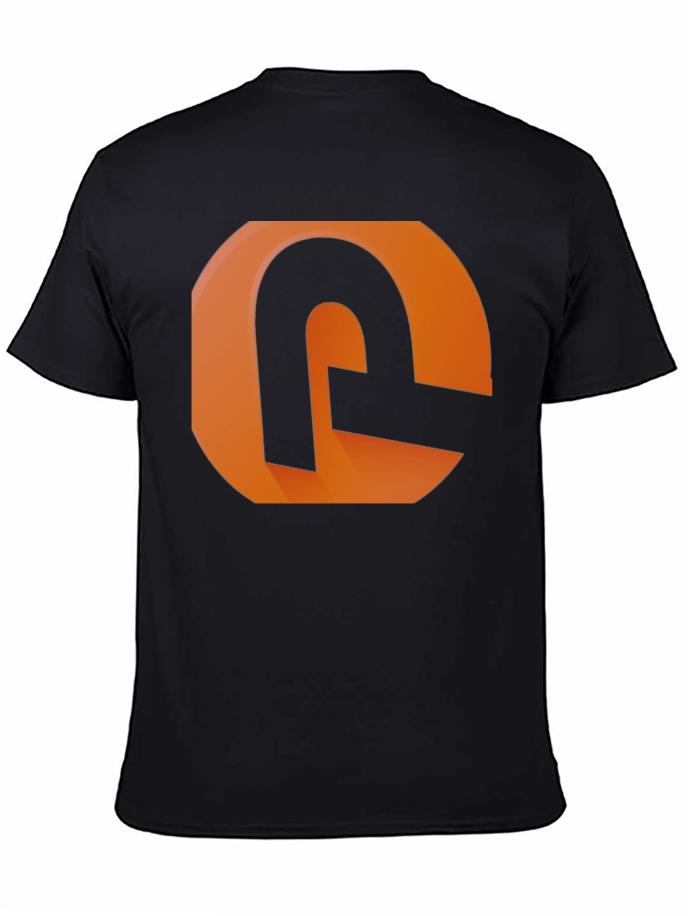 Modern Graphic Tee - Orange and Black Design