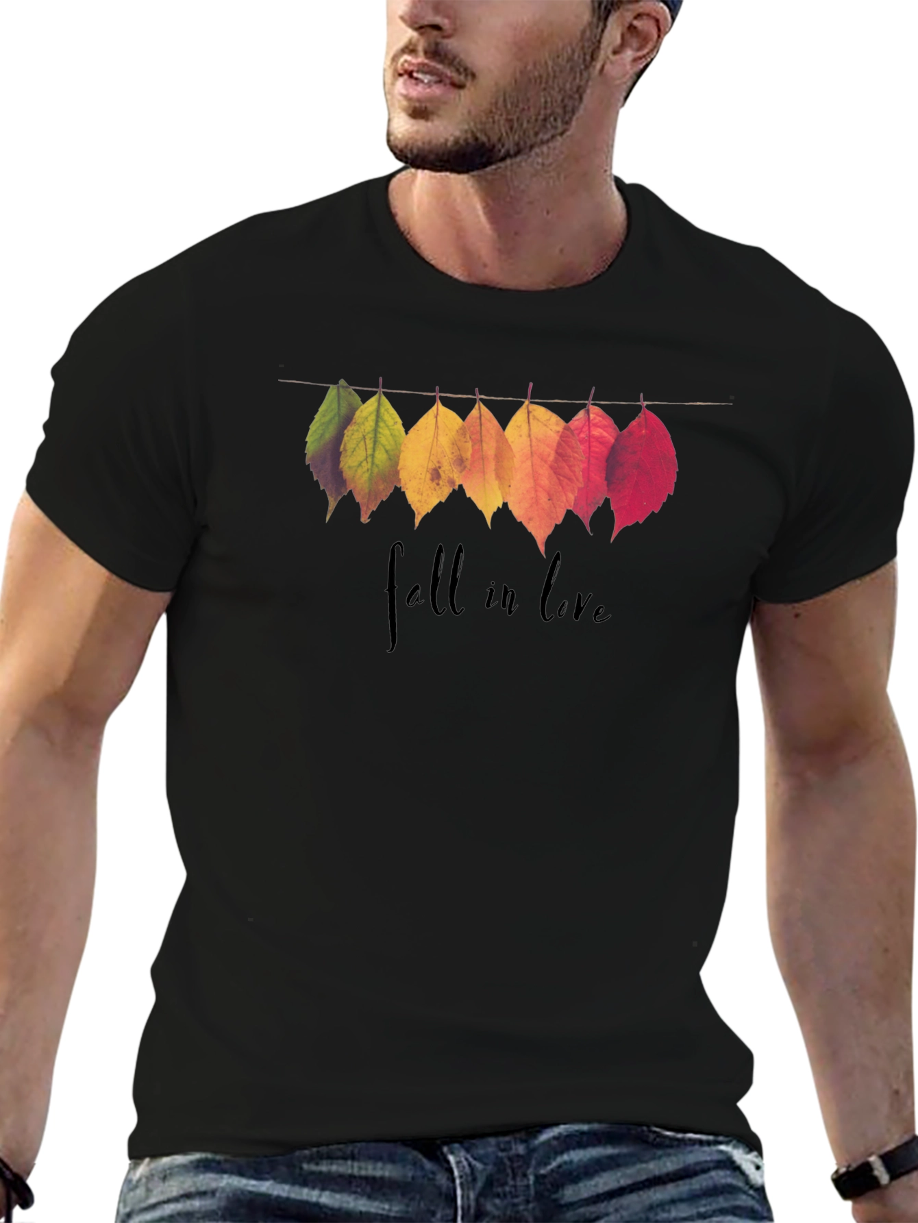 Fall in Love Leaves Graphic T-Shirt