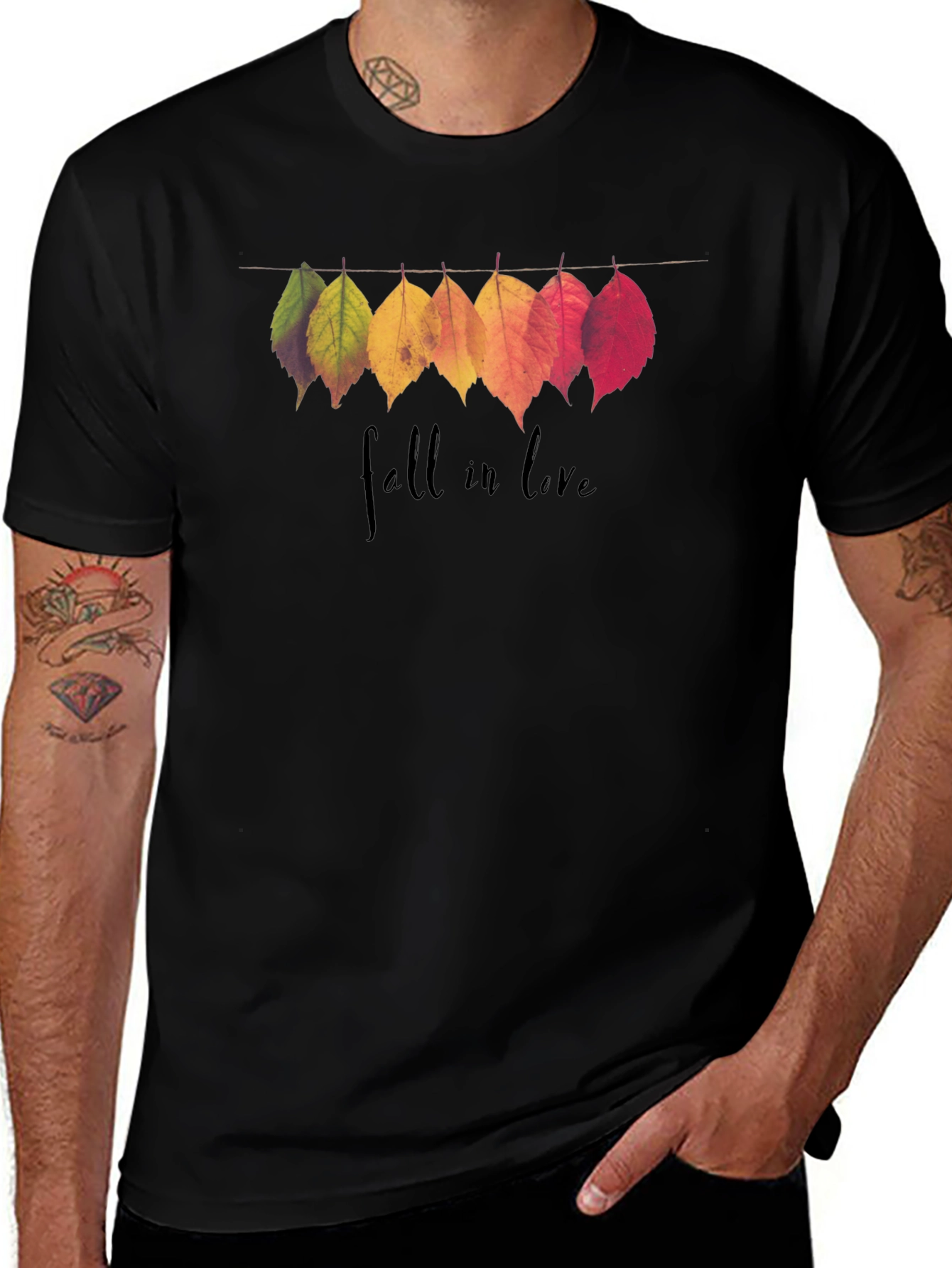 Fall in Love Leaves Graphic T-Shirt