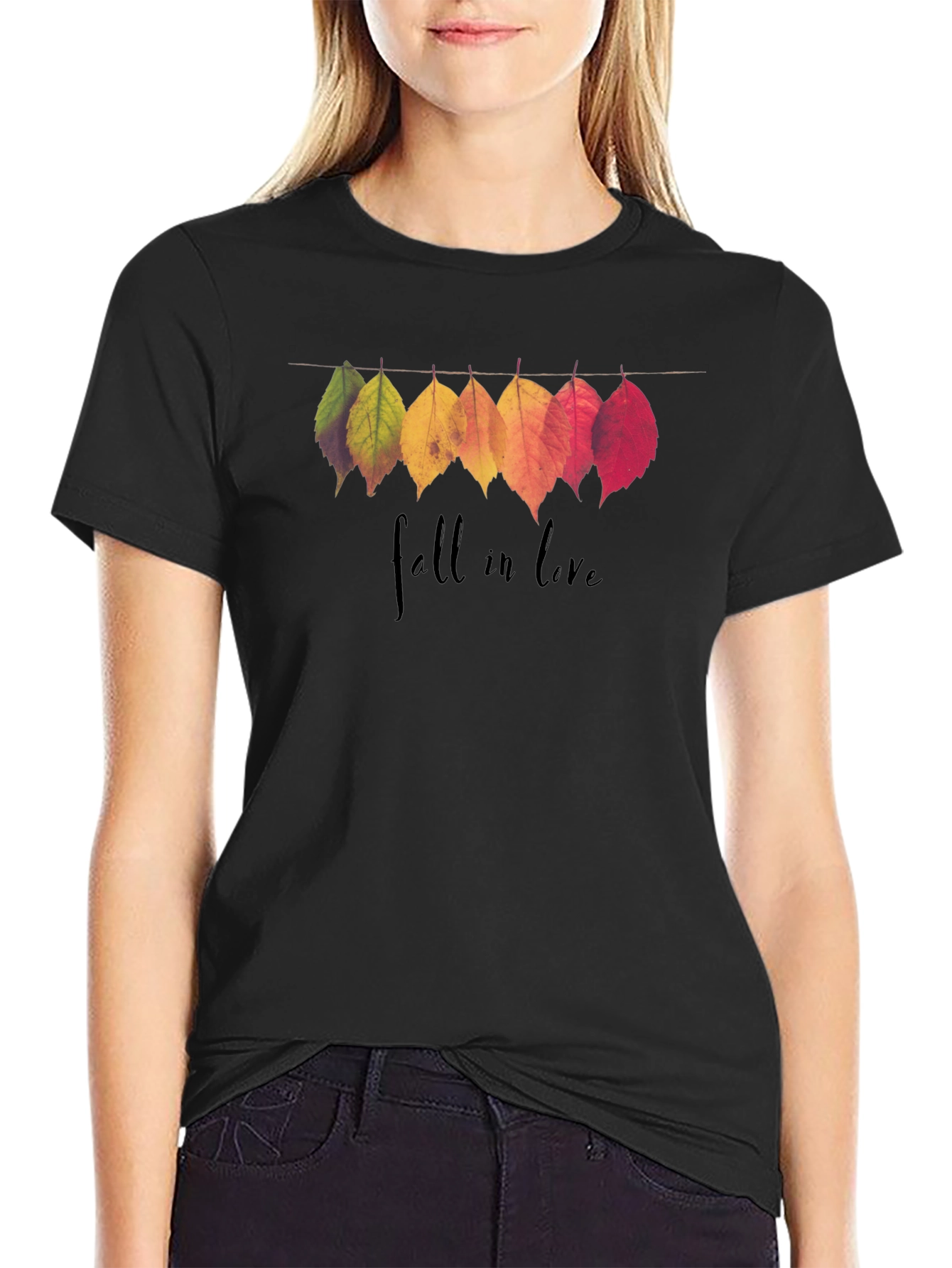 Fall in Love Leaves Graphic T-Shirt