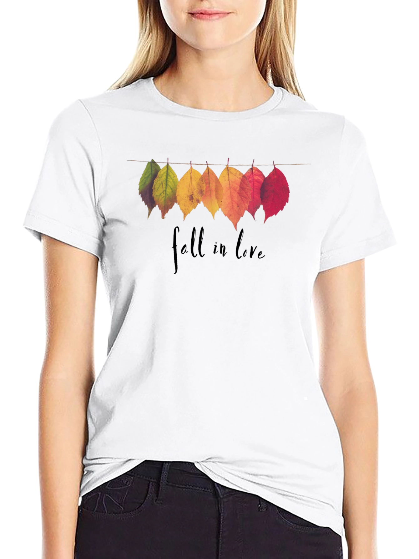 Fall in Love Leaves Graphic T-Shirt
