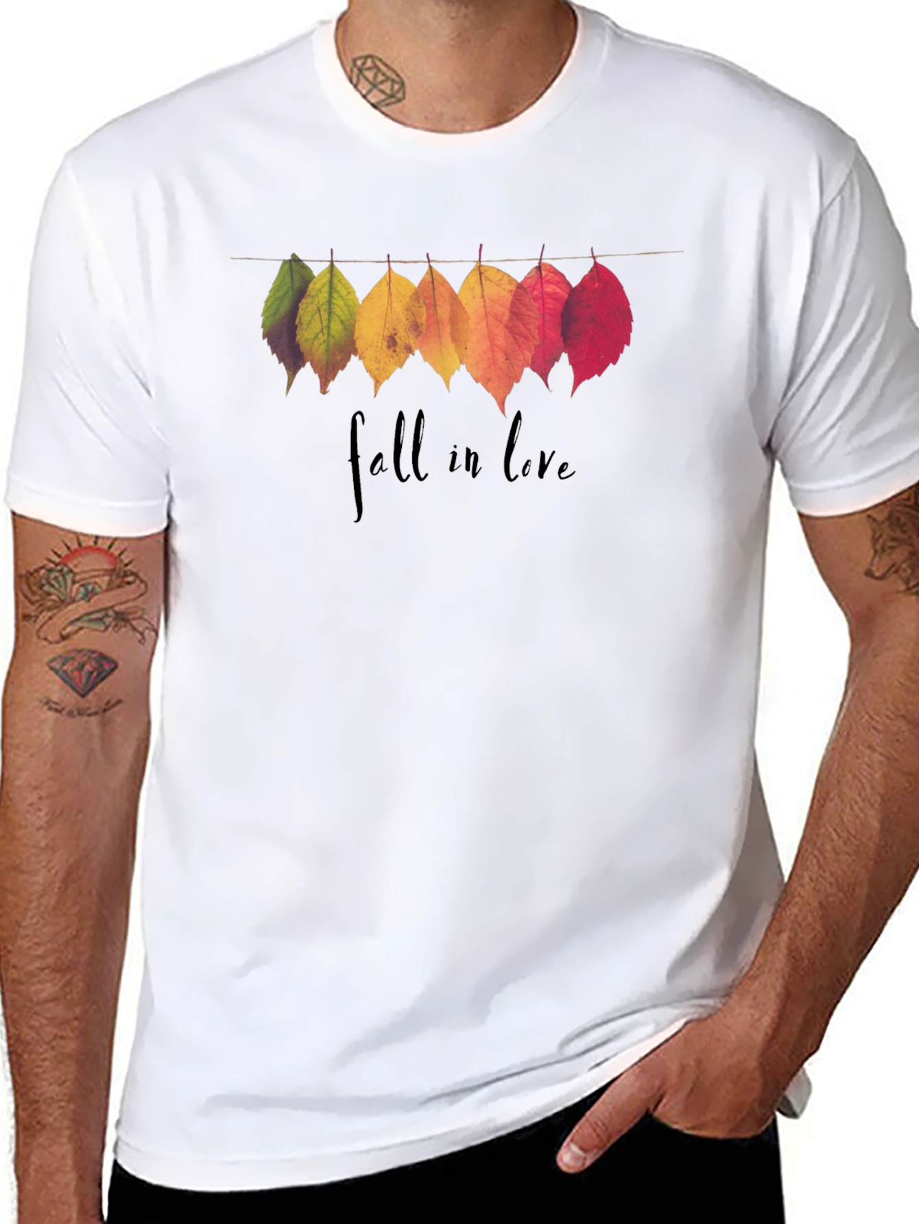 Fall in Love Leaves Graphic T-Shirt