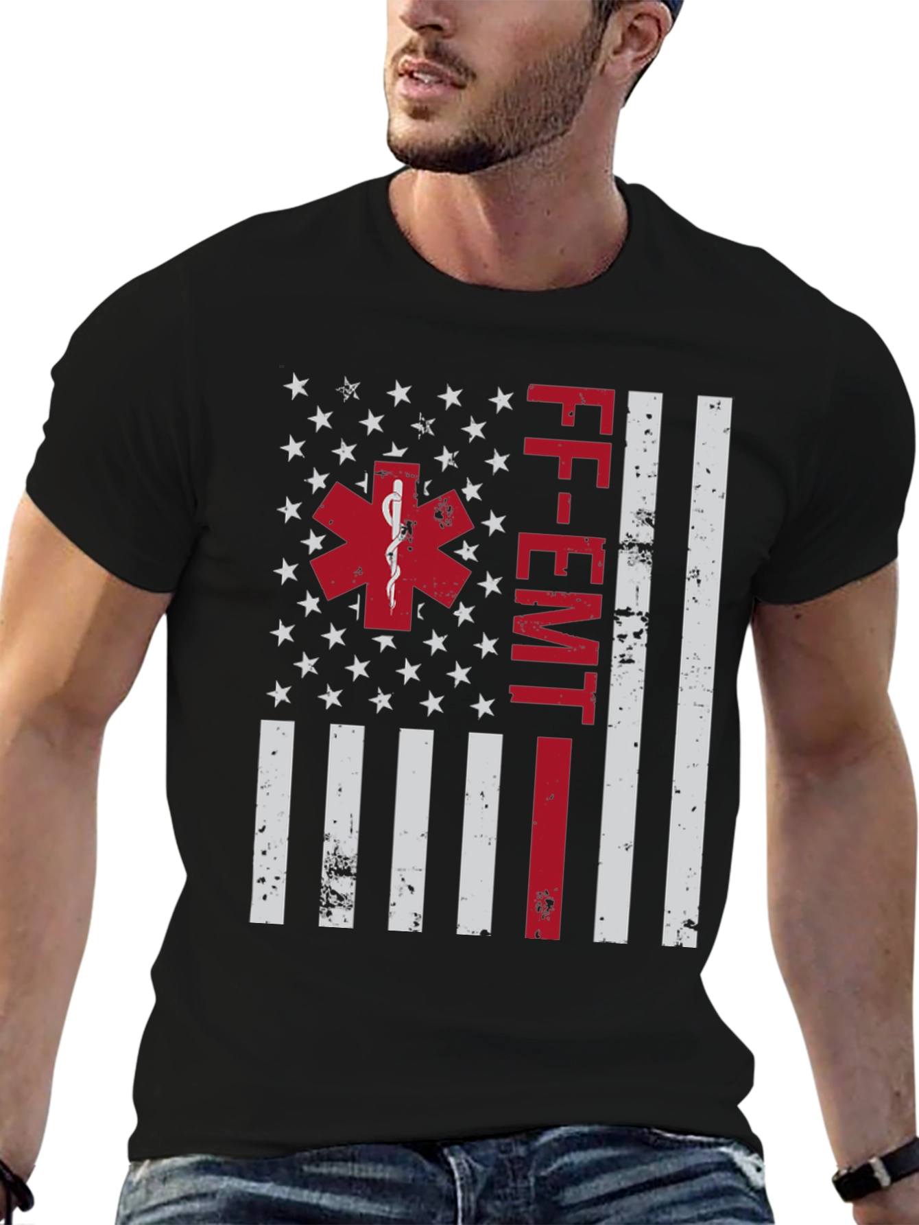 FF-EMT American Flag Graphic T-Shirt