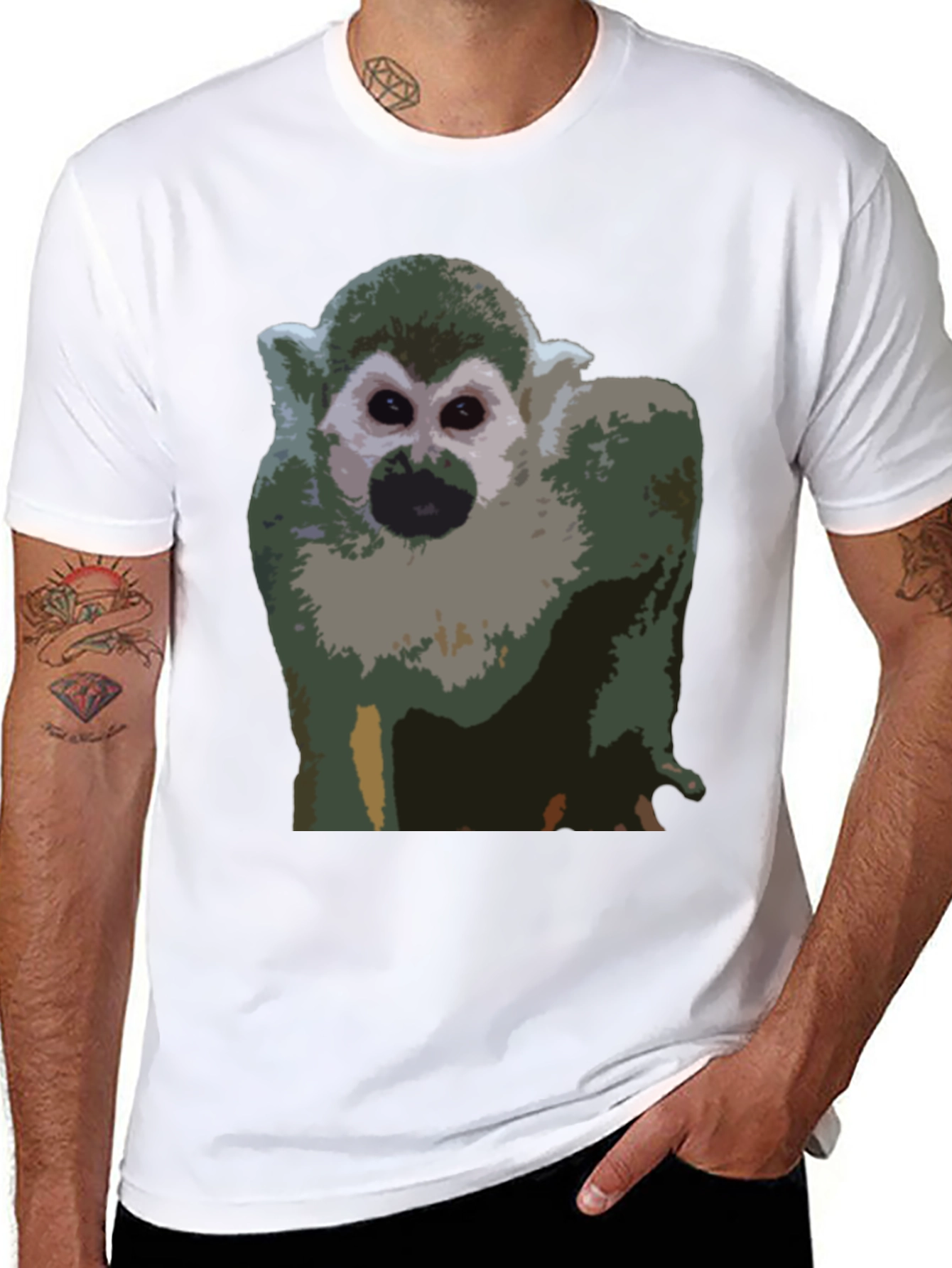 Monkey Graphic T-Shirt - Black Cotton Tee