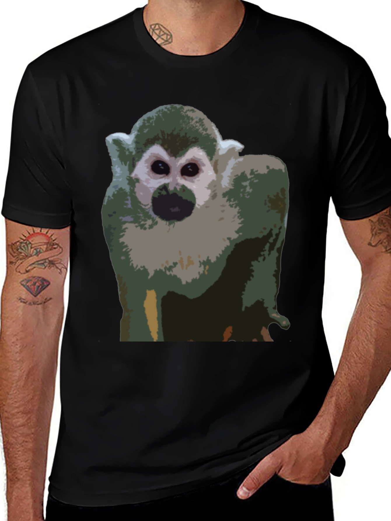 Monkey Graphic T-Shirt - Black Cotton Tee