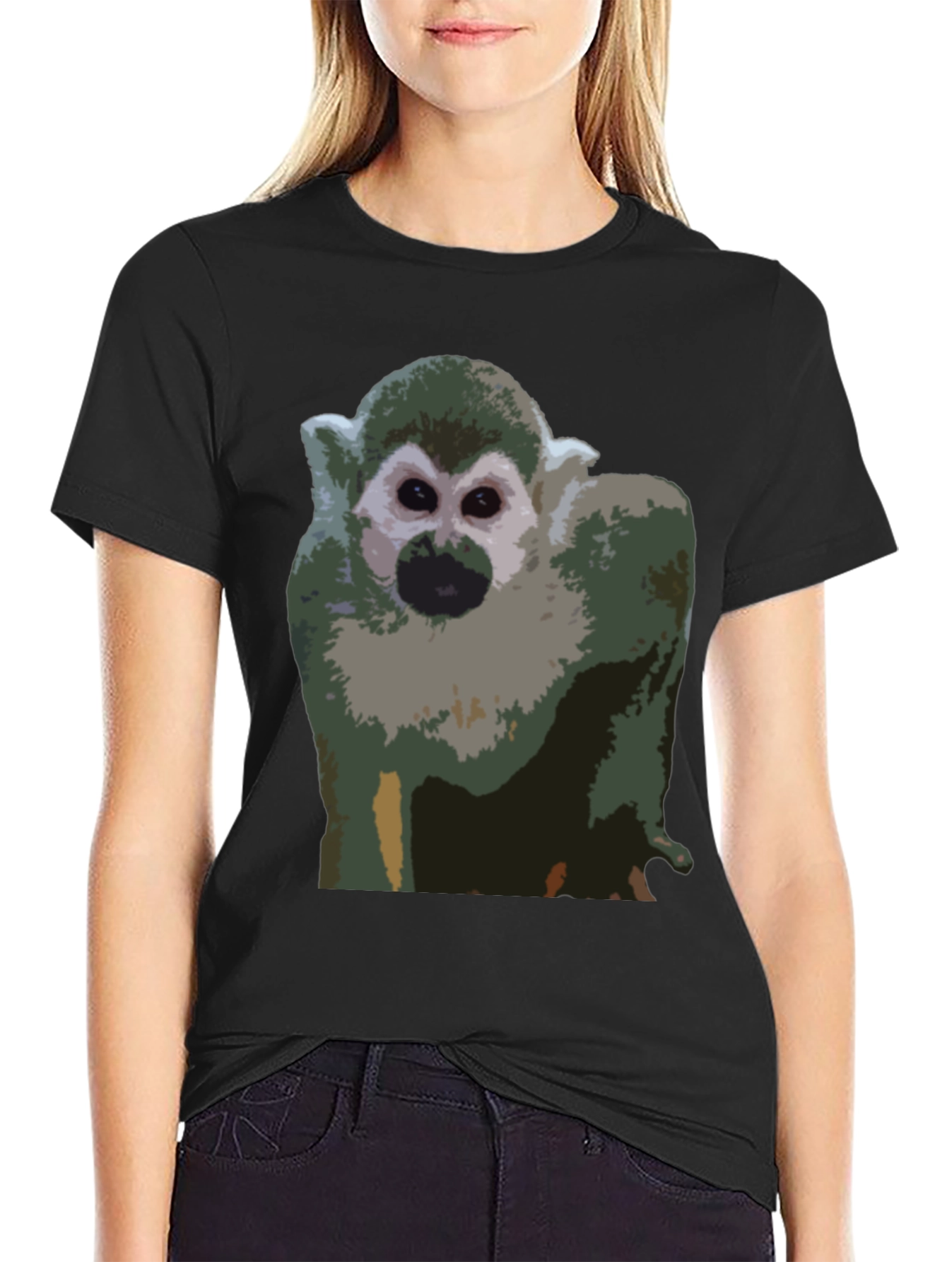 Monkey Graphic T-Shirt - Black Cotton Tee
