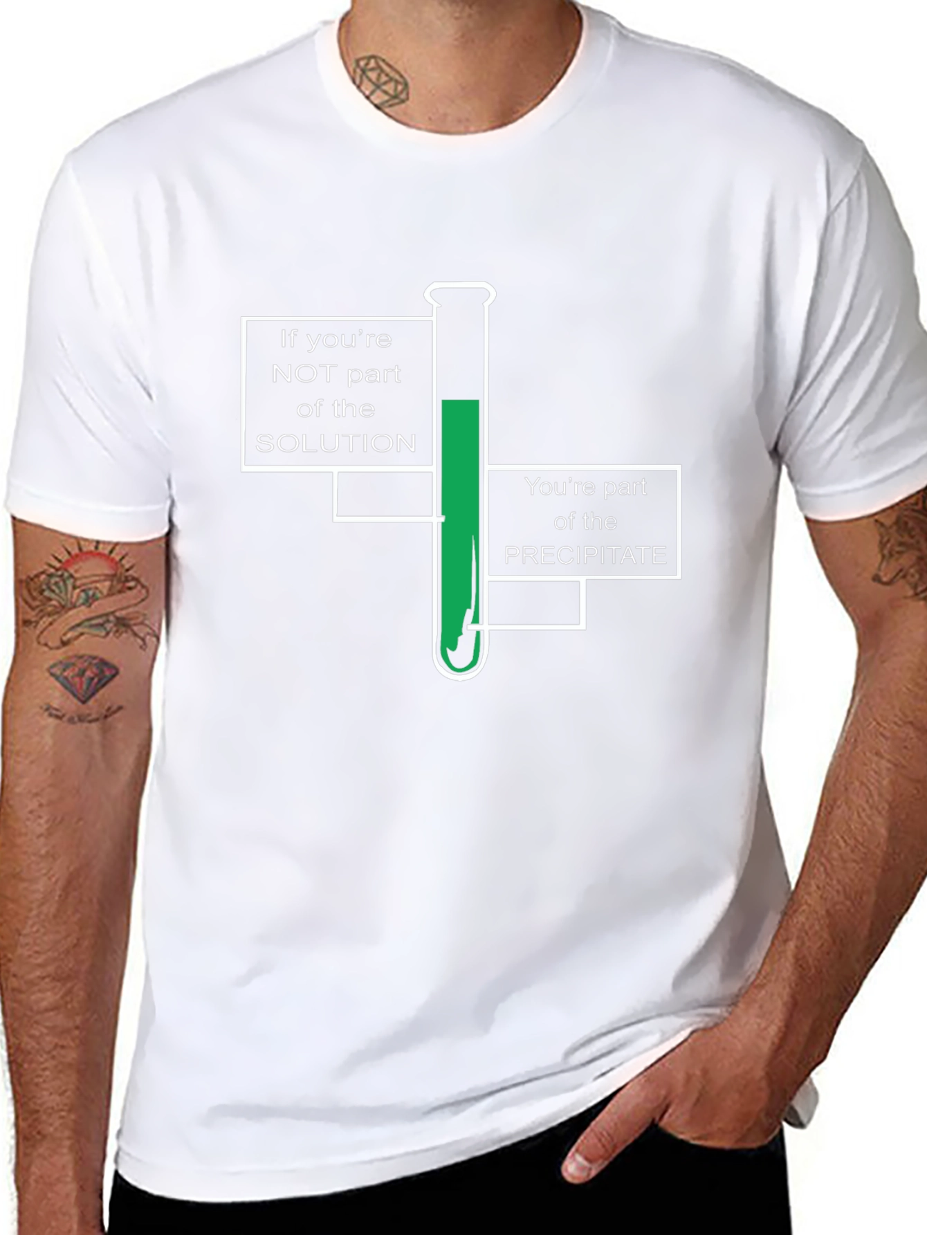 Chemistry Pun T-Shirt - Solution or Precipitate