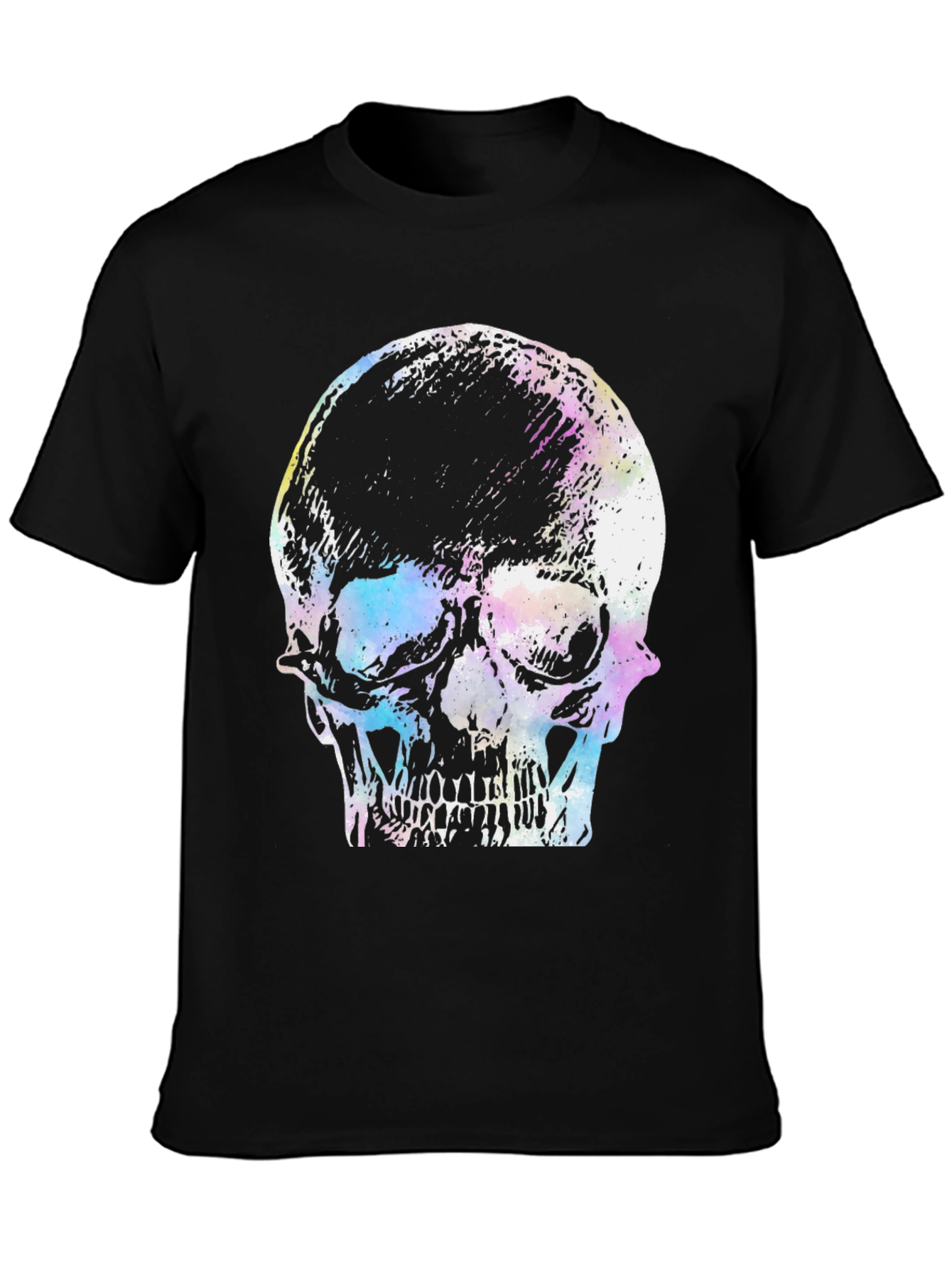 Skull Graphic Print T-Shirt - Black
