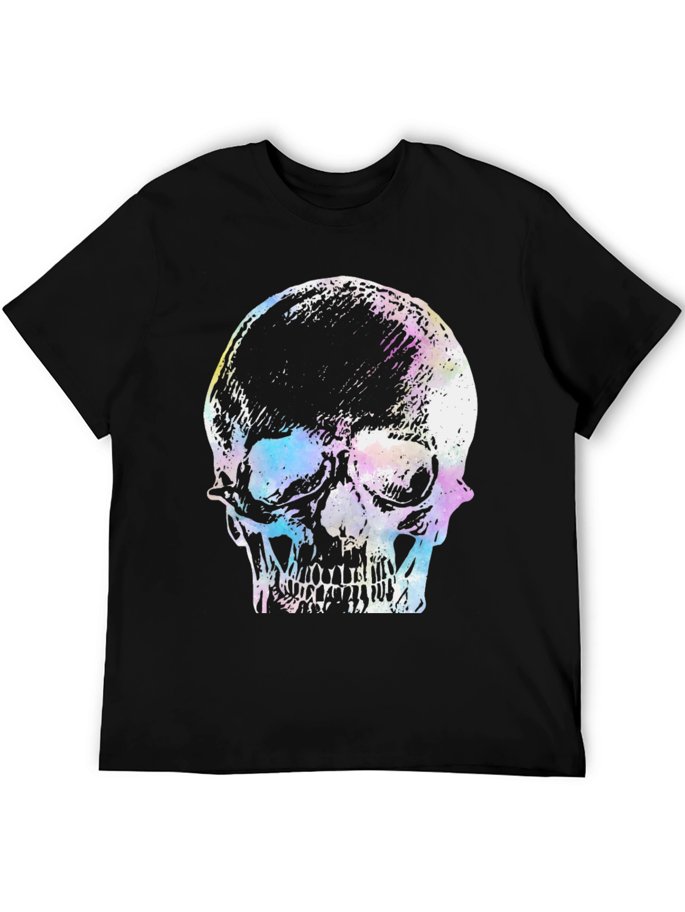 Skull Graphic Print T-Shirt - Black