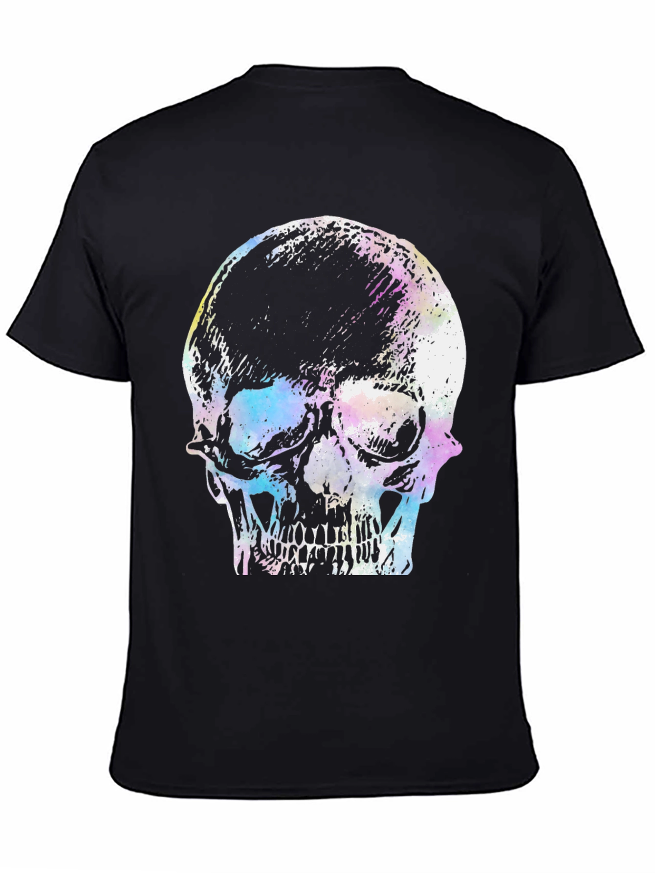 Skull Graphic Print T-Shirt - Black