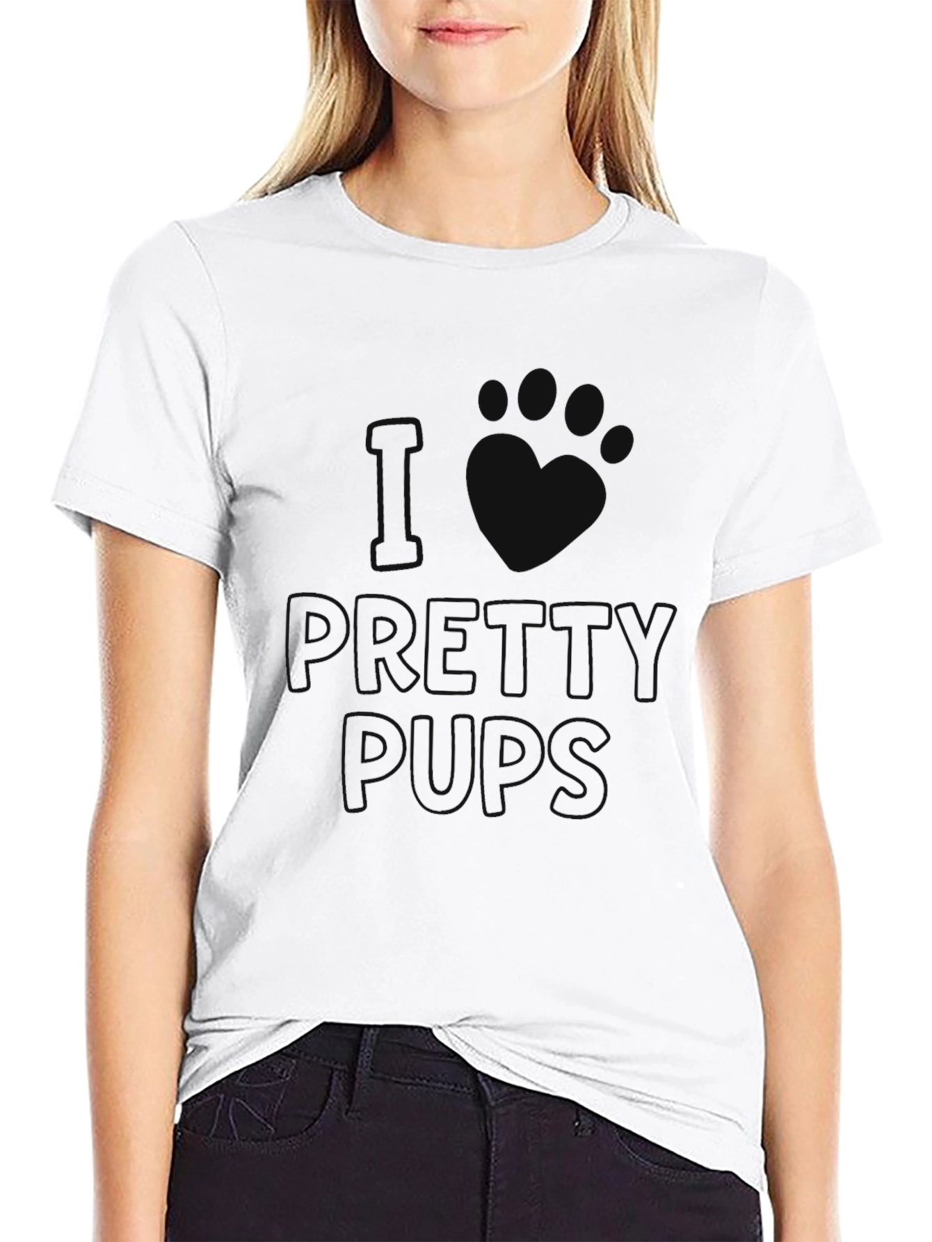 I Love Pretty Pups T-Shirt - Black