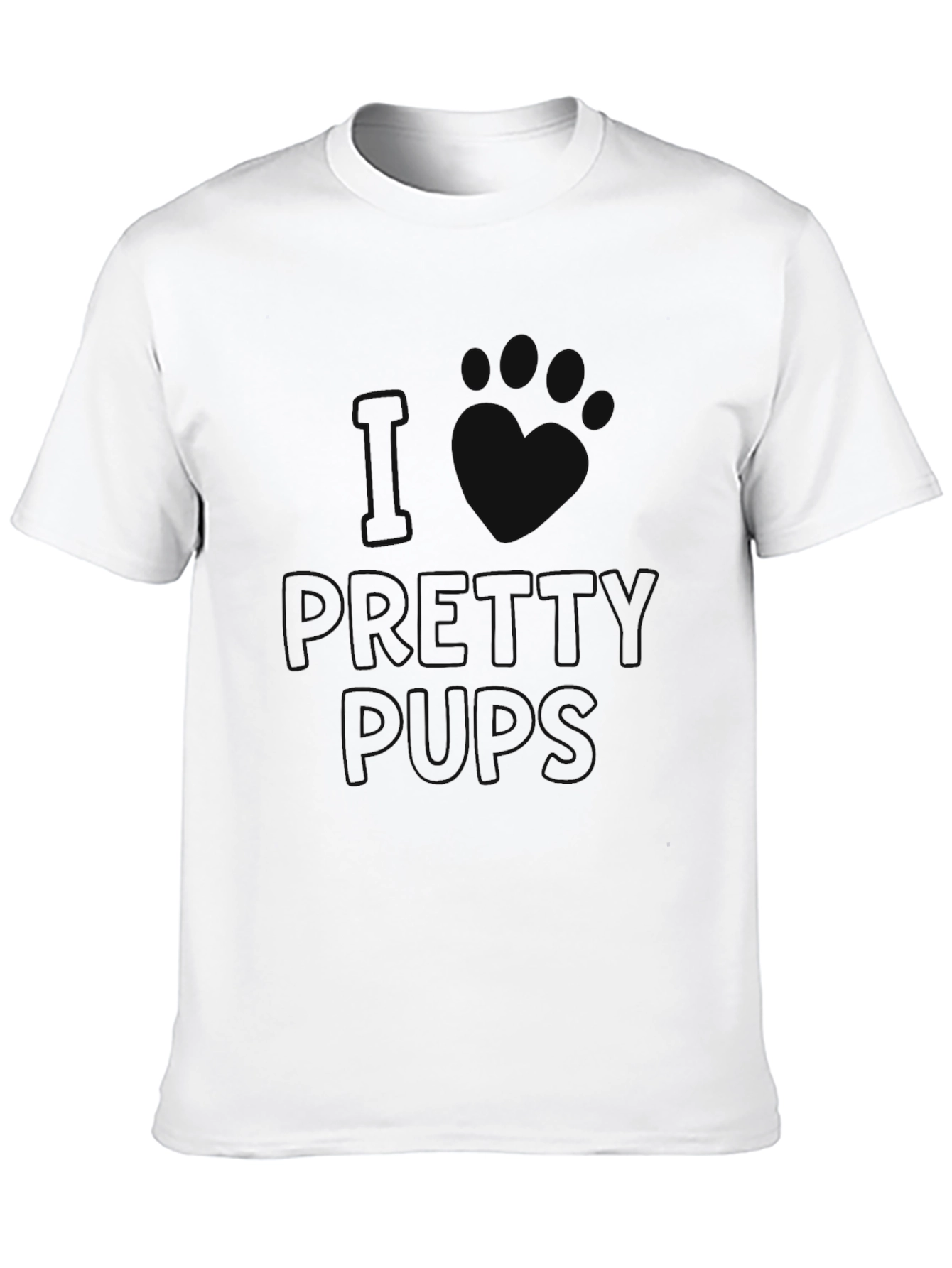 I Love Pretty Pups T-Shirt - Black