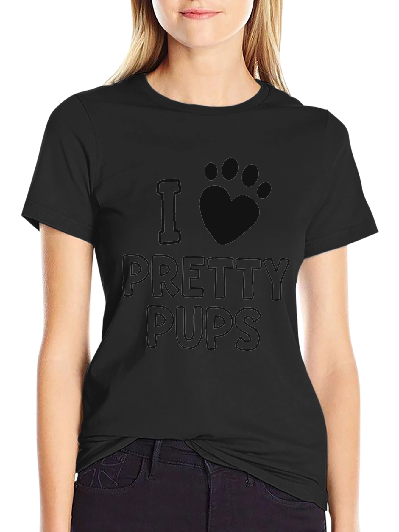 I Love Pretty Pups T-Shirt - Black