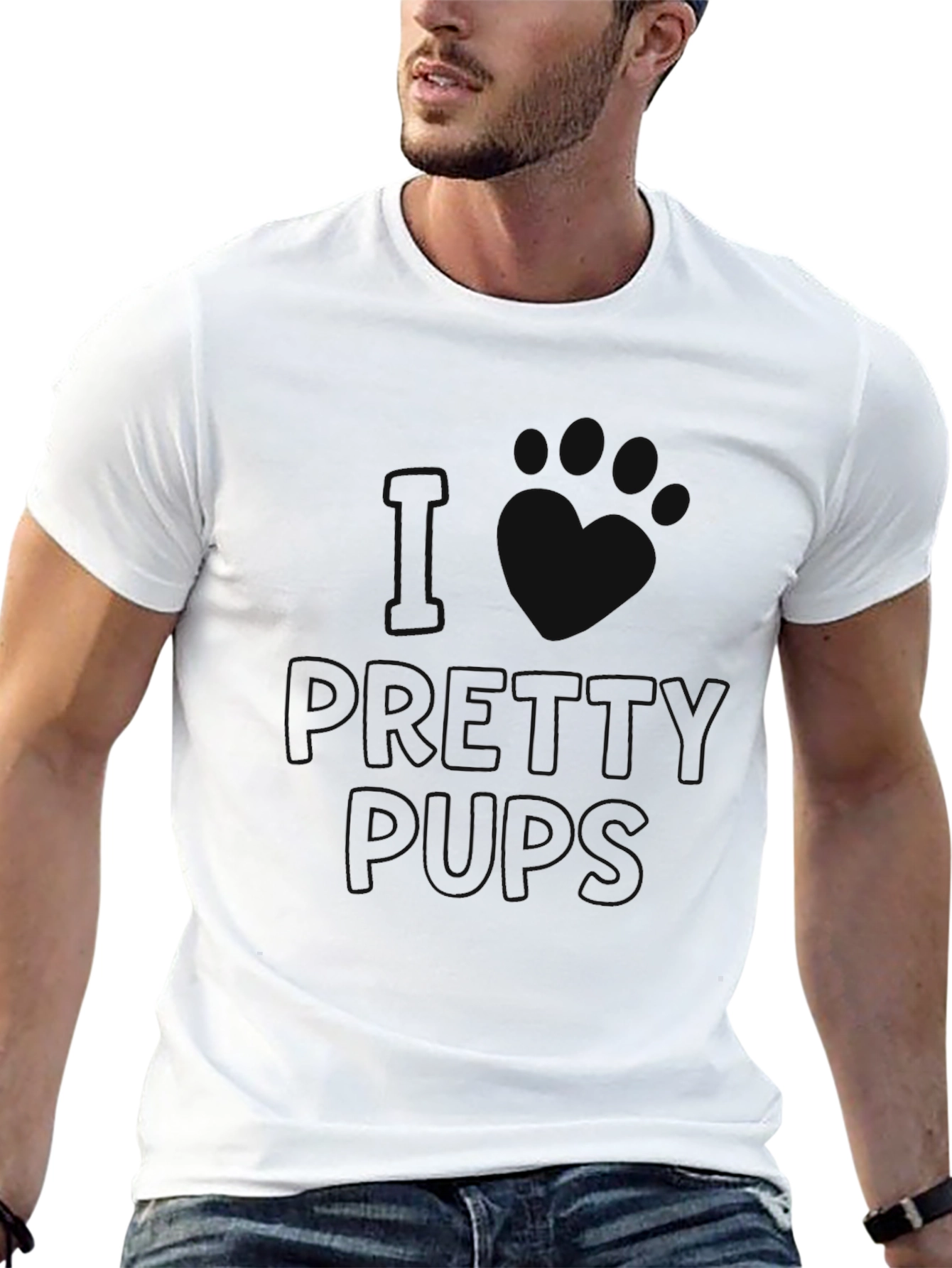 I Love Pretty Pups T-Shirt - Black