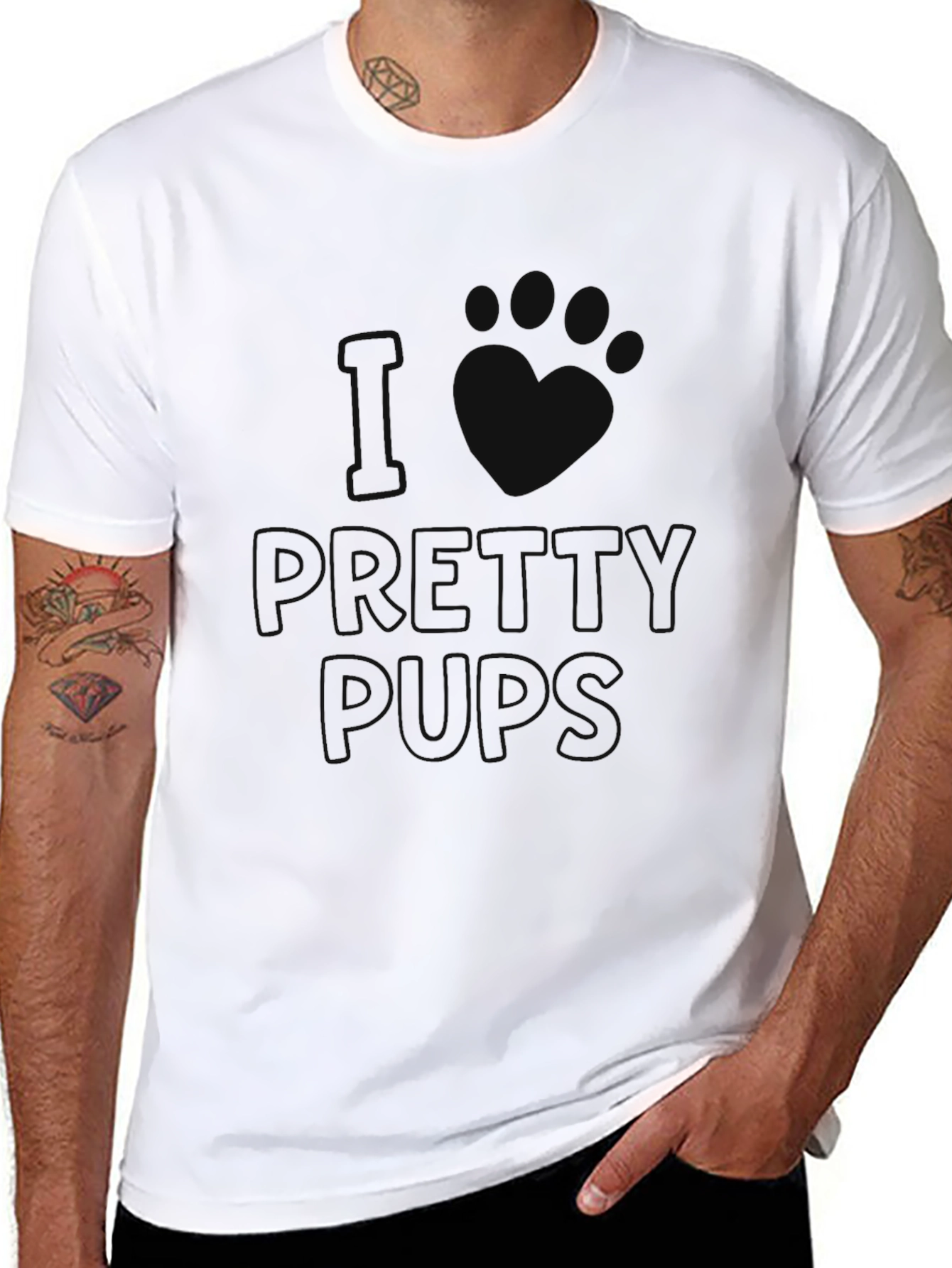 I Love Pretty Pups T-Shirt - Black