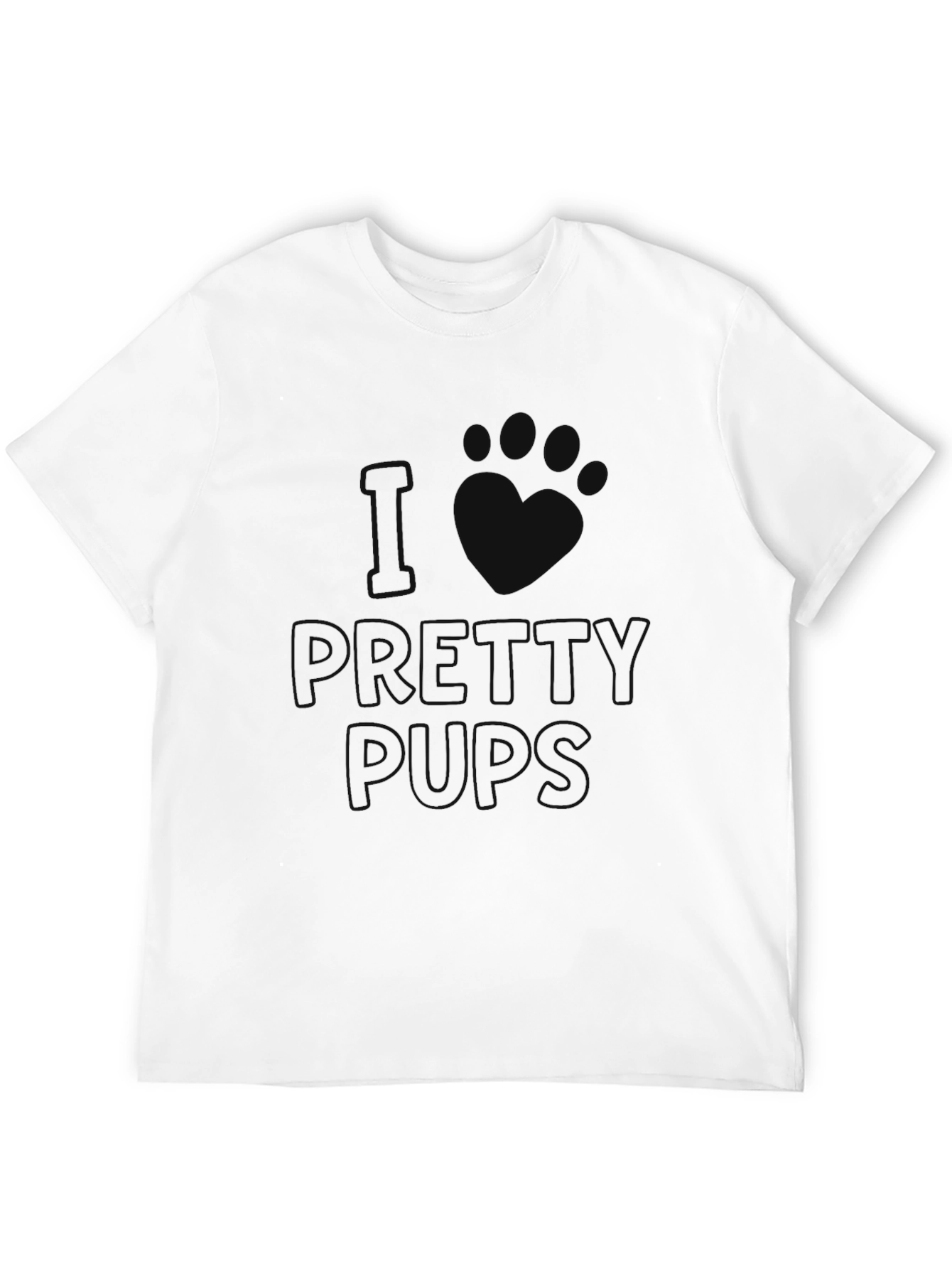 I Love Pretty Pups T-Shirt - Black
