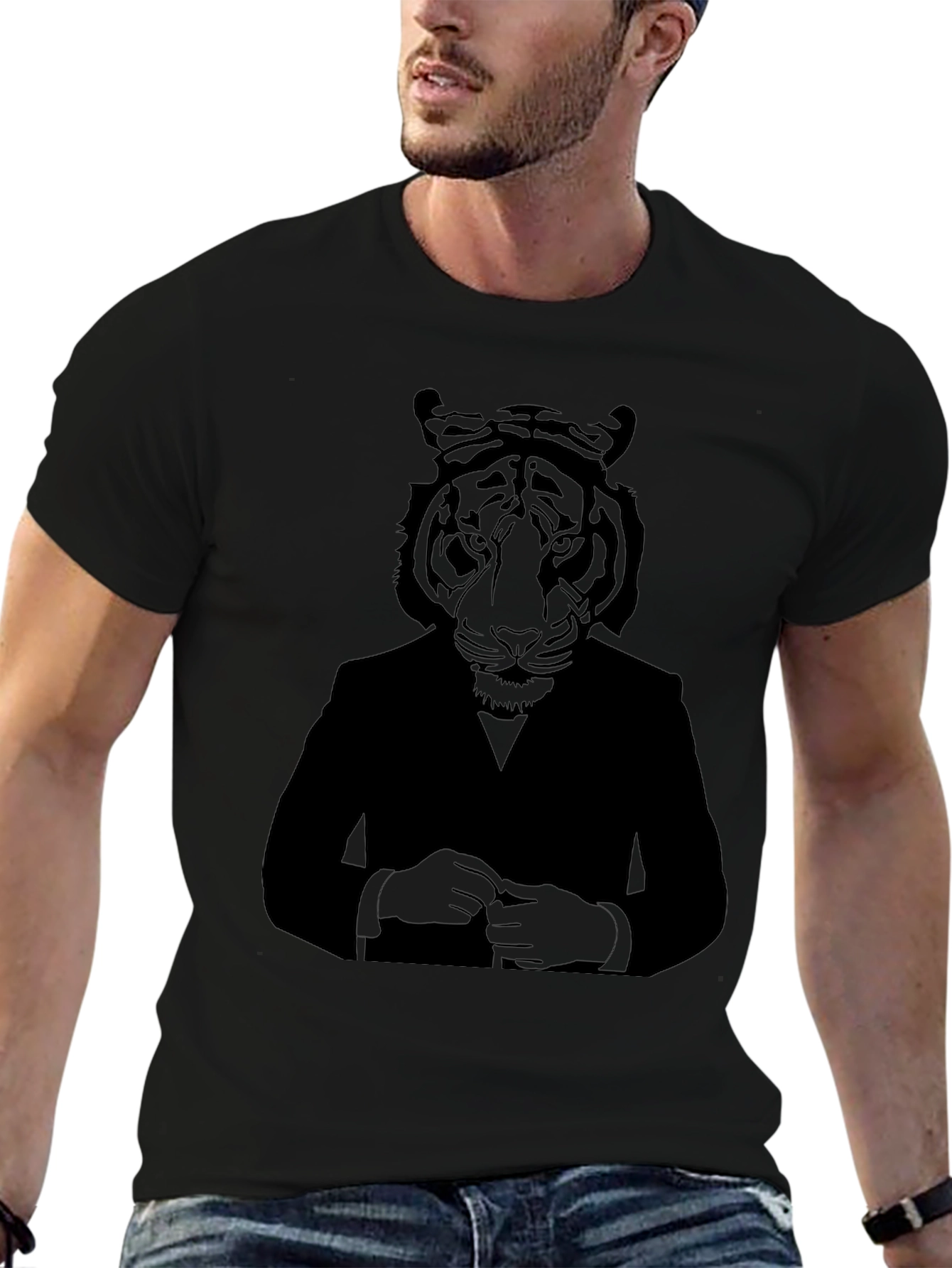 Tiger Suit Graphic T-Shirt - Cool Animal Design