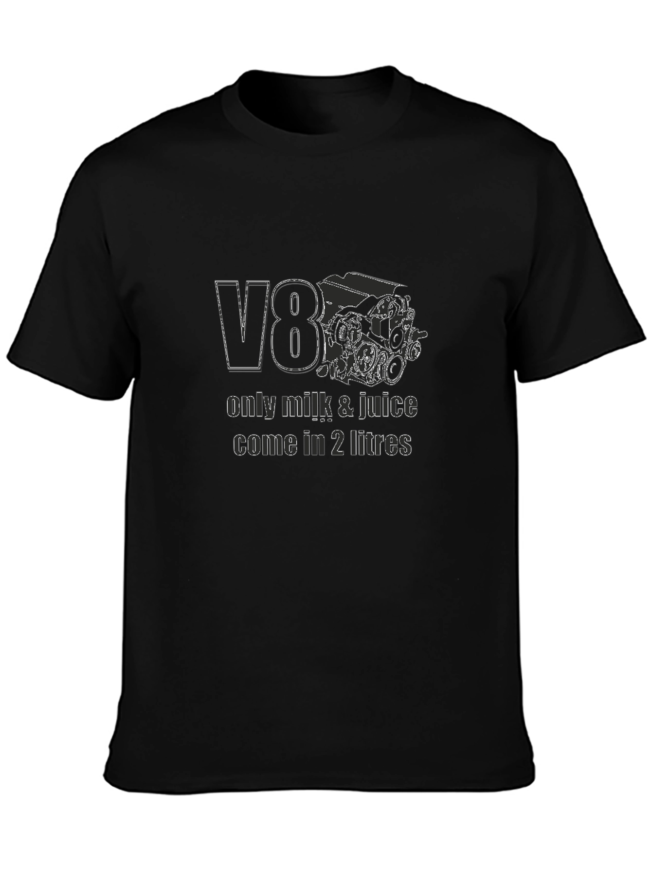 V8 Engine Graphic T-Shirt - Only Milk & Juice