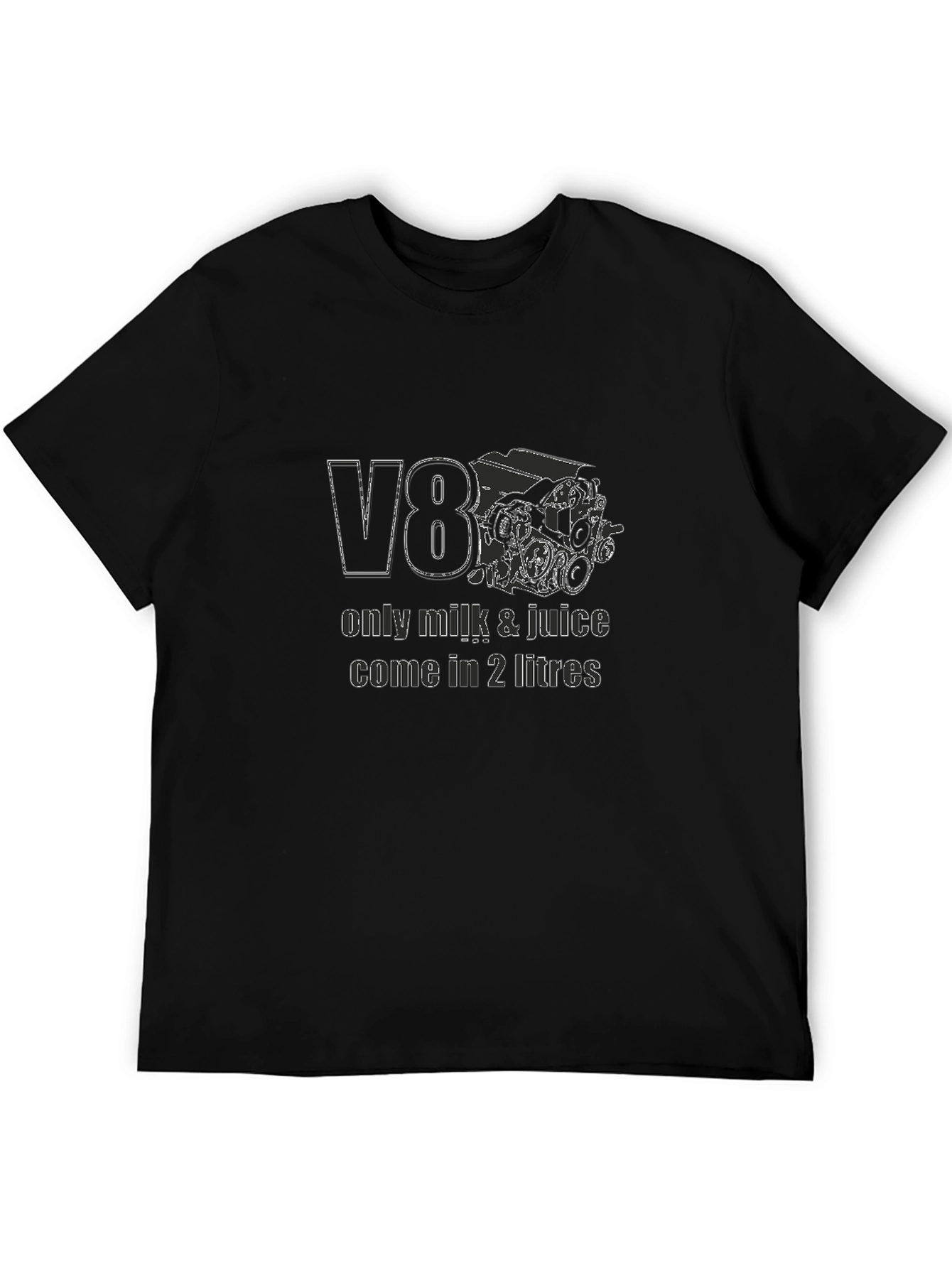 V8 Engine Graphic T-Shirt - Only Milk & Juice