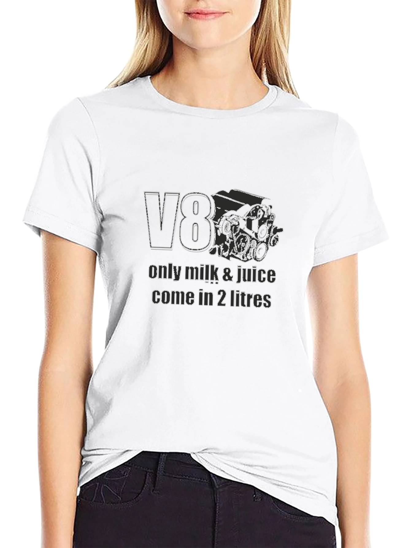 V8 Engine Graphic T-Shirt - Only Milk & Juice
