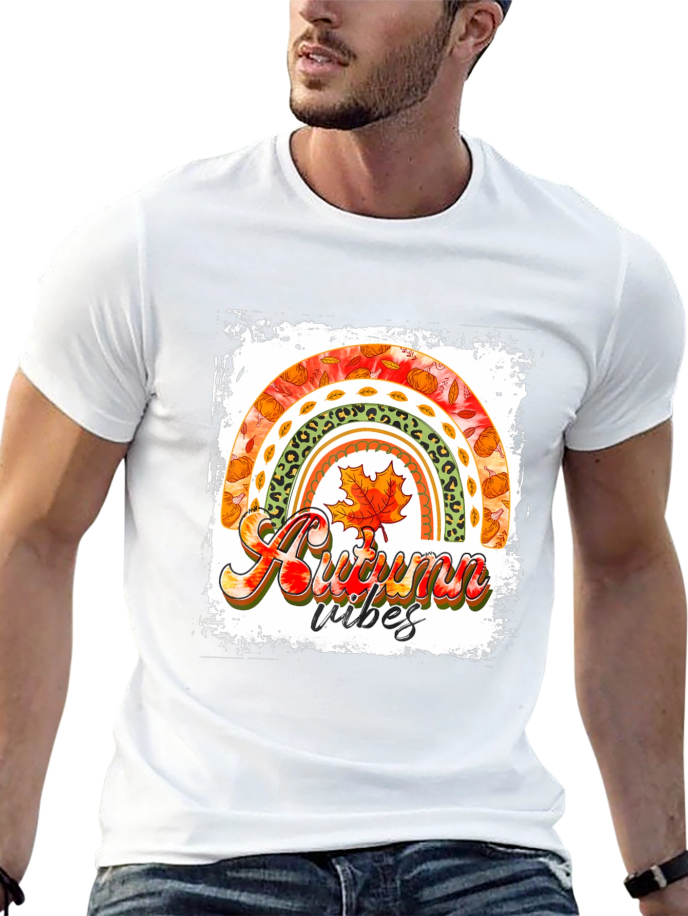 Autumn Vibes Rainbow Graphic Tee