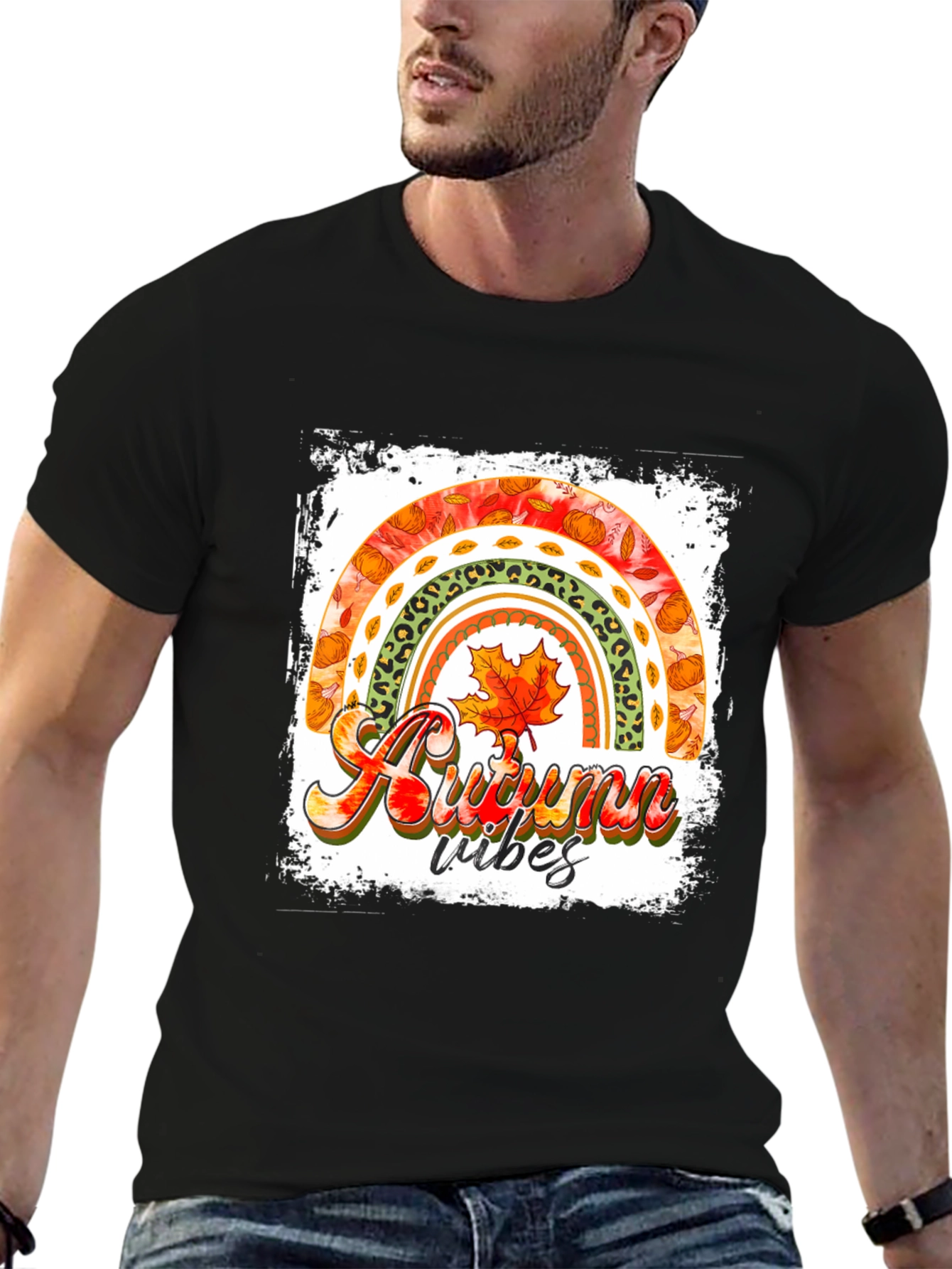 Autumn Vibes Rainbow Graphic Tee