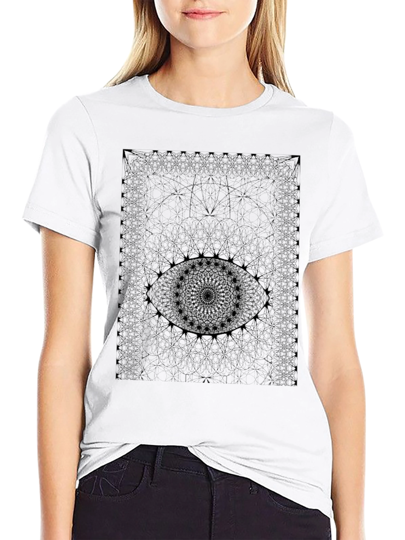 Eye Mandala Graphic T-Shirt - Black