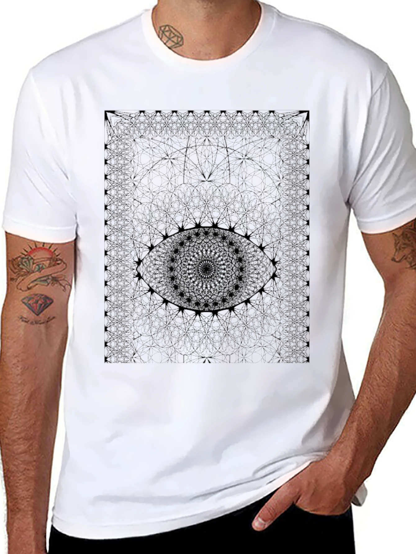Eye Mandala Graphic T-Shirt - Black