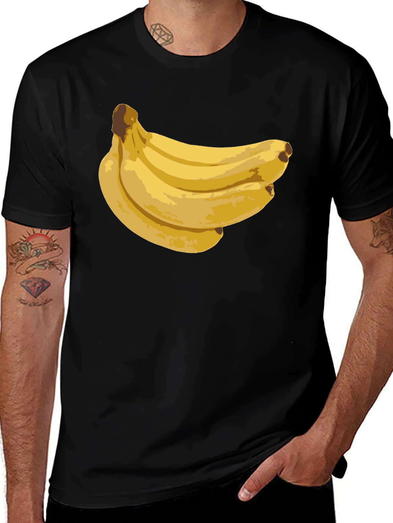 Banana Bunch Black T-Shirt - Fun Graphic Tee