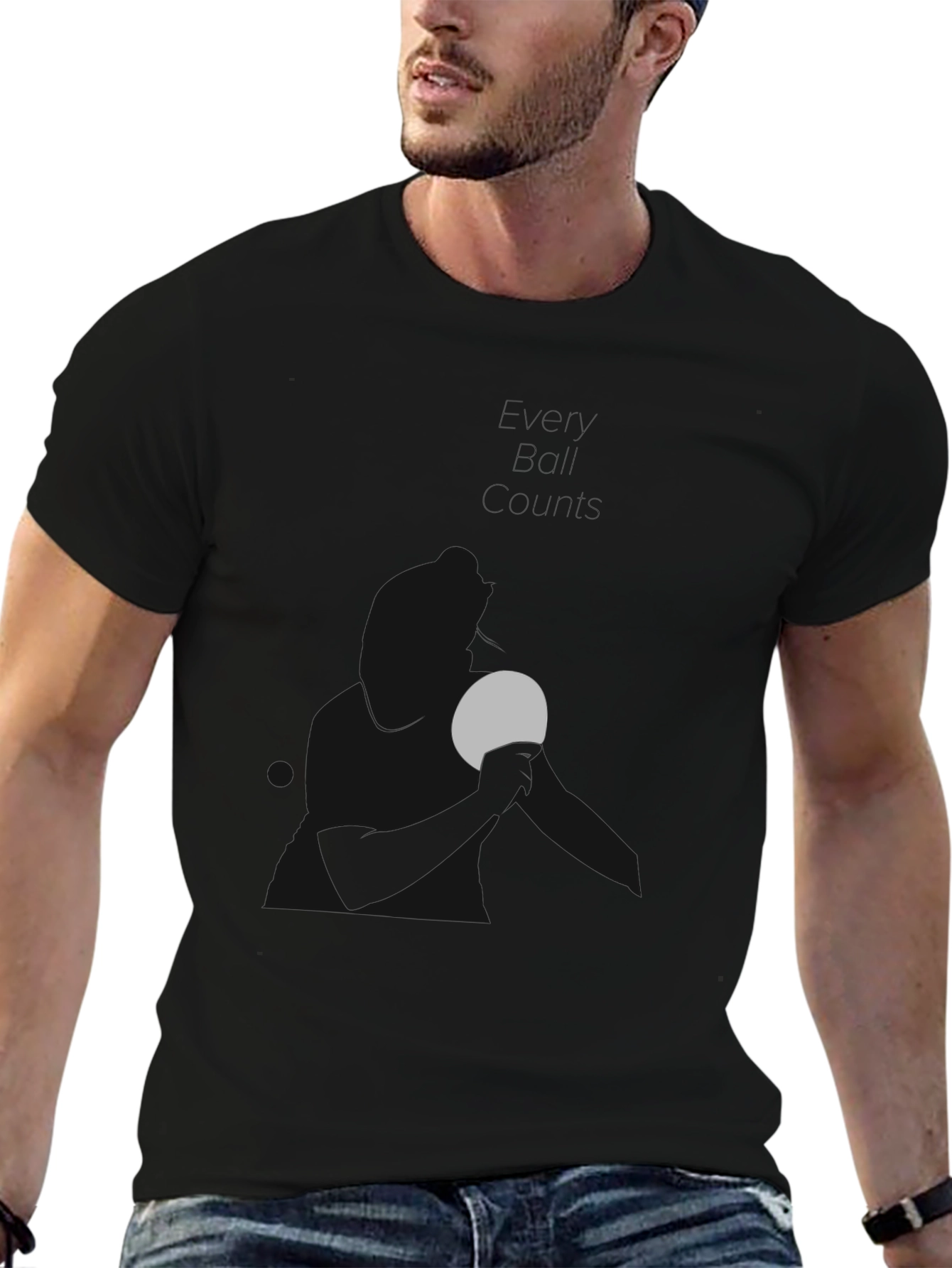 Minimalist Moon Graphic Black T-Shirt
