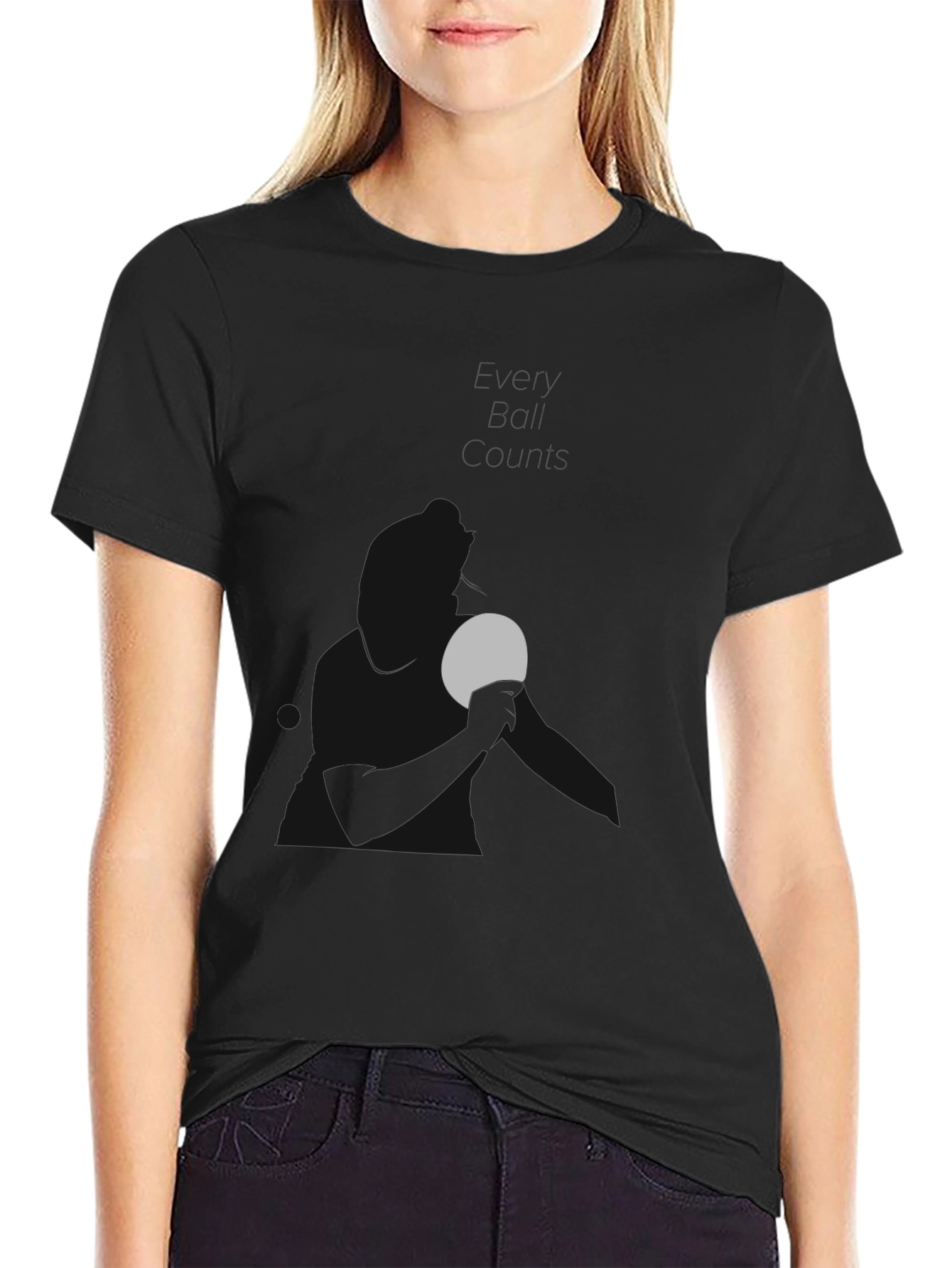 Minimalist Moon Graphic Black T-Shirt